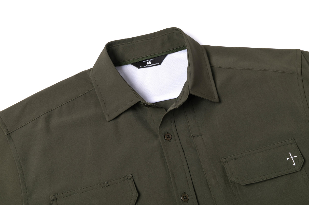 Performance Button Up - OD Green