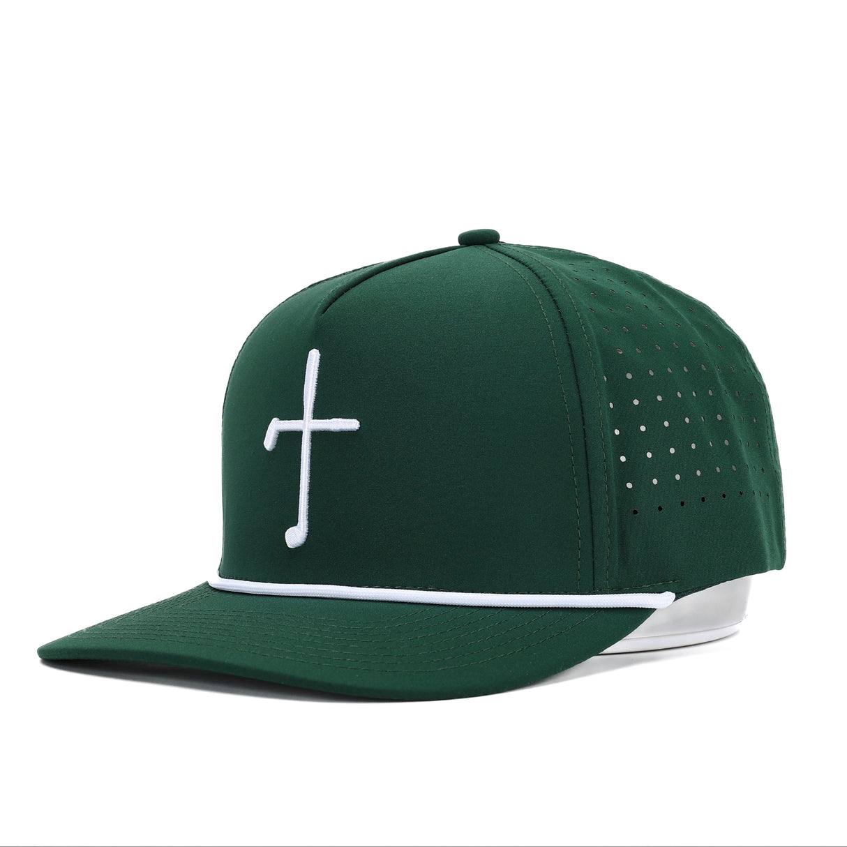 Club Cross Snapback Perforated Hat - Forest Green