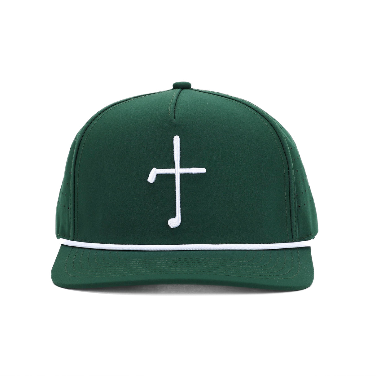 Club Cross Snapback Perforated Hat - Forest Green