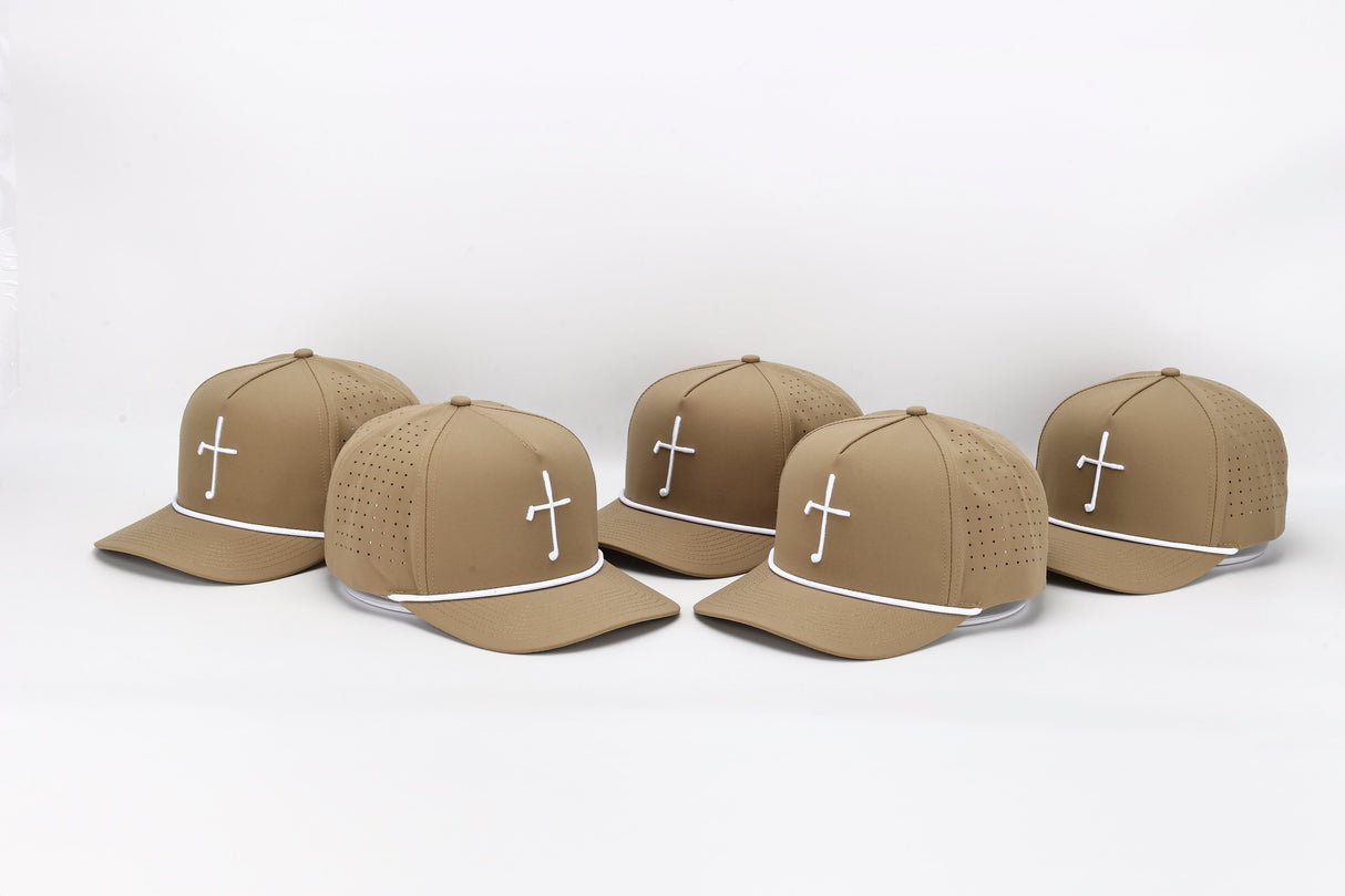 Club Cross Snapback Perforated Hat - Desert Tan