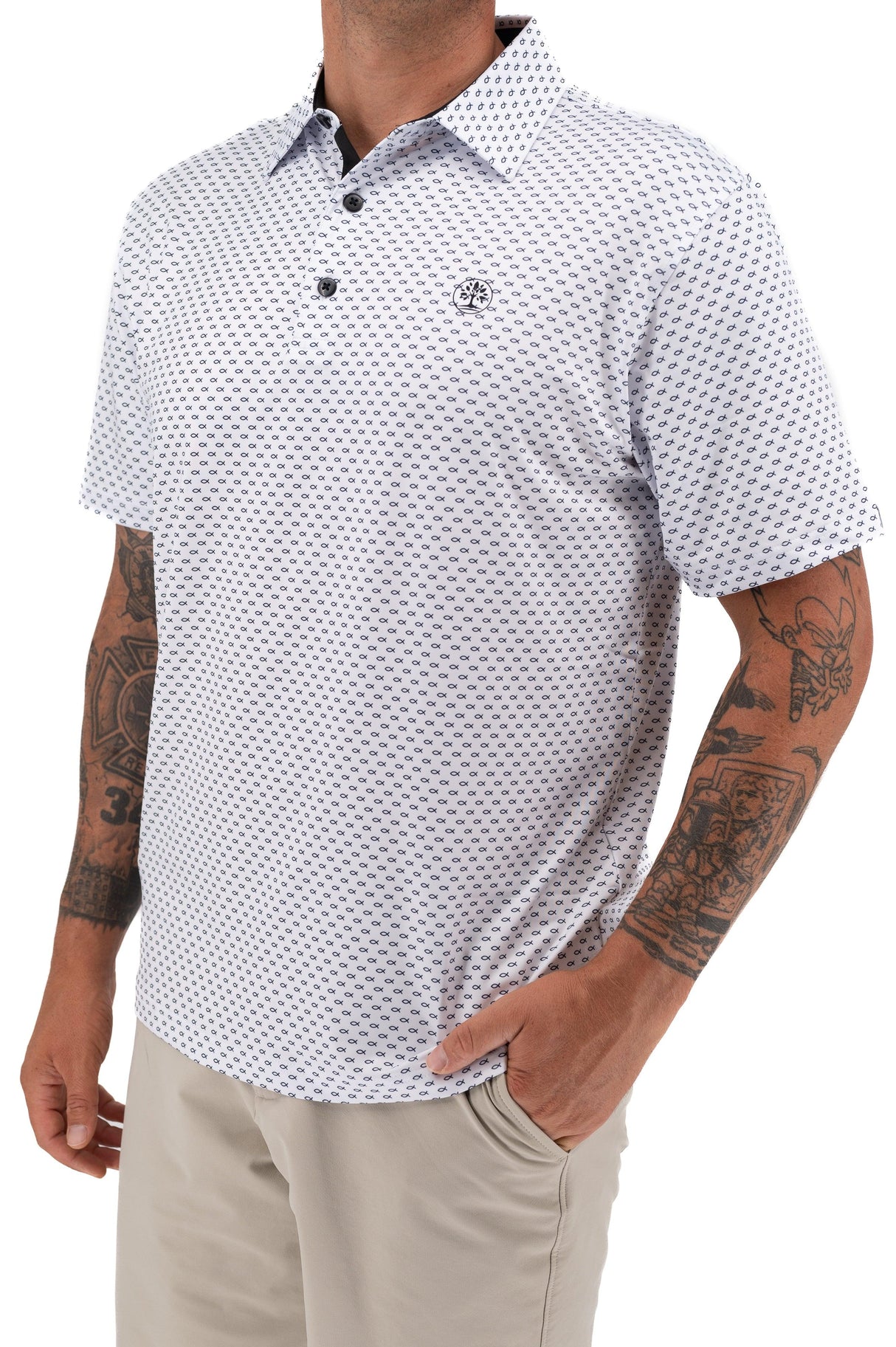 Fishers of Men Christian Golf Polo - Black