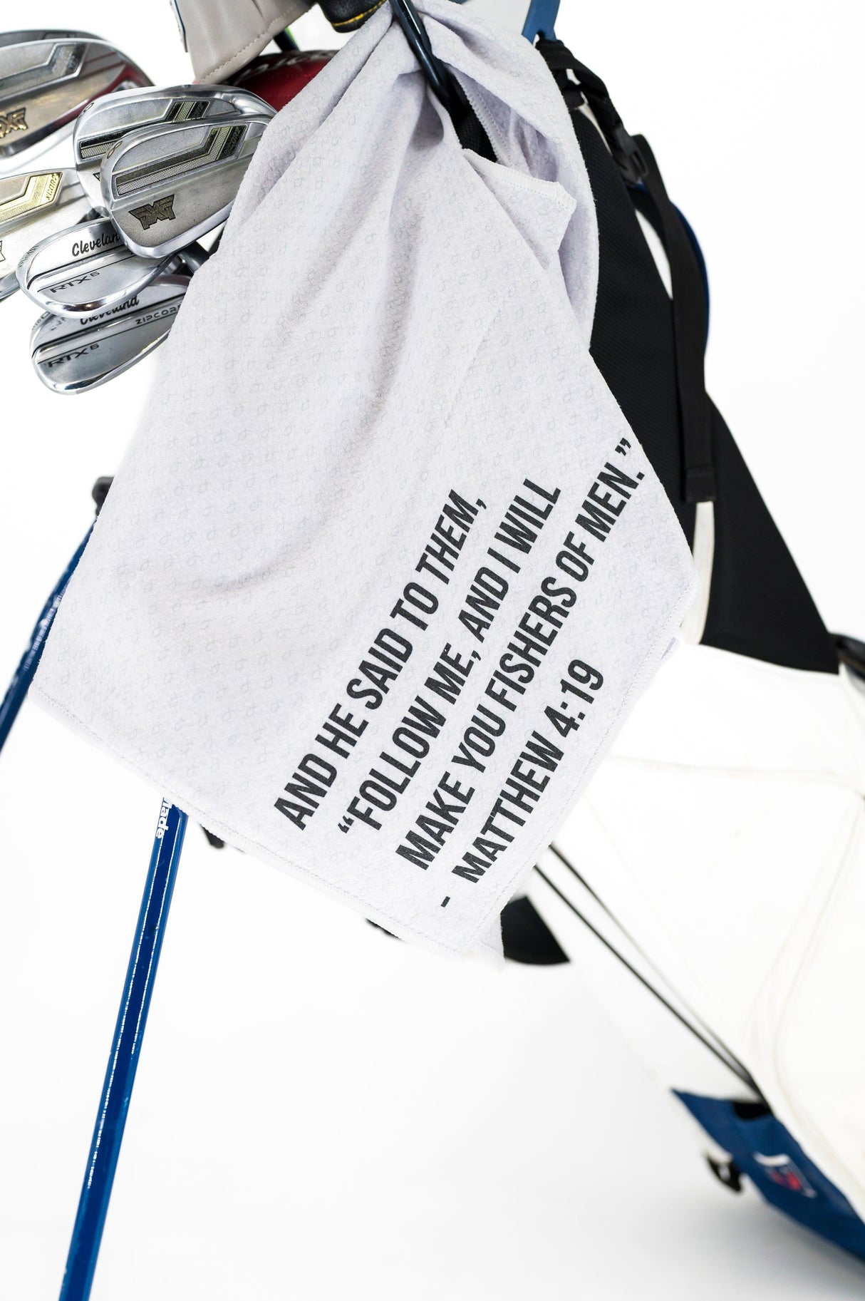 Microfiber Golf Towel with Matthew 4:19 Scripture