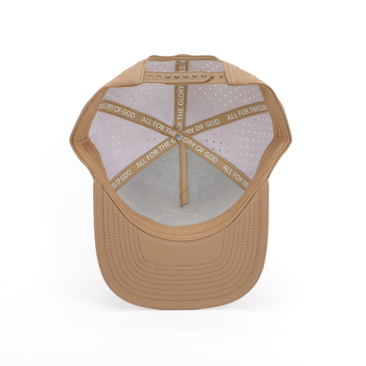 Patch Snapback Perforated Hat - Tan