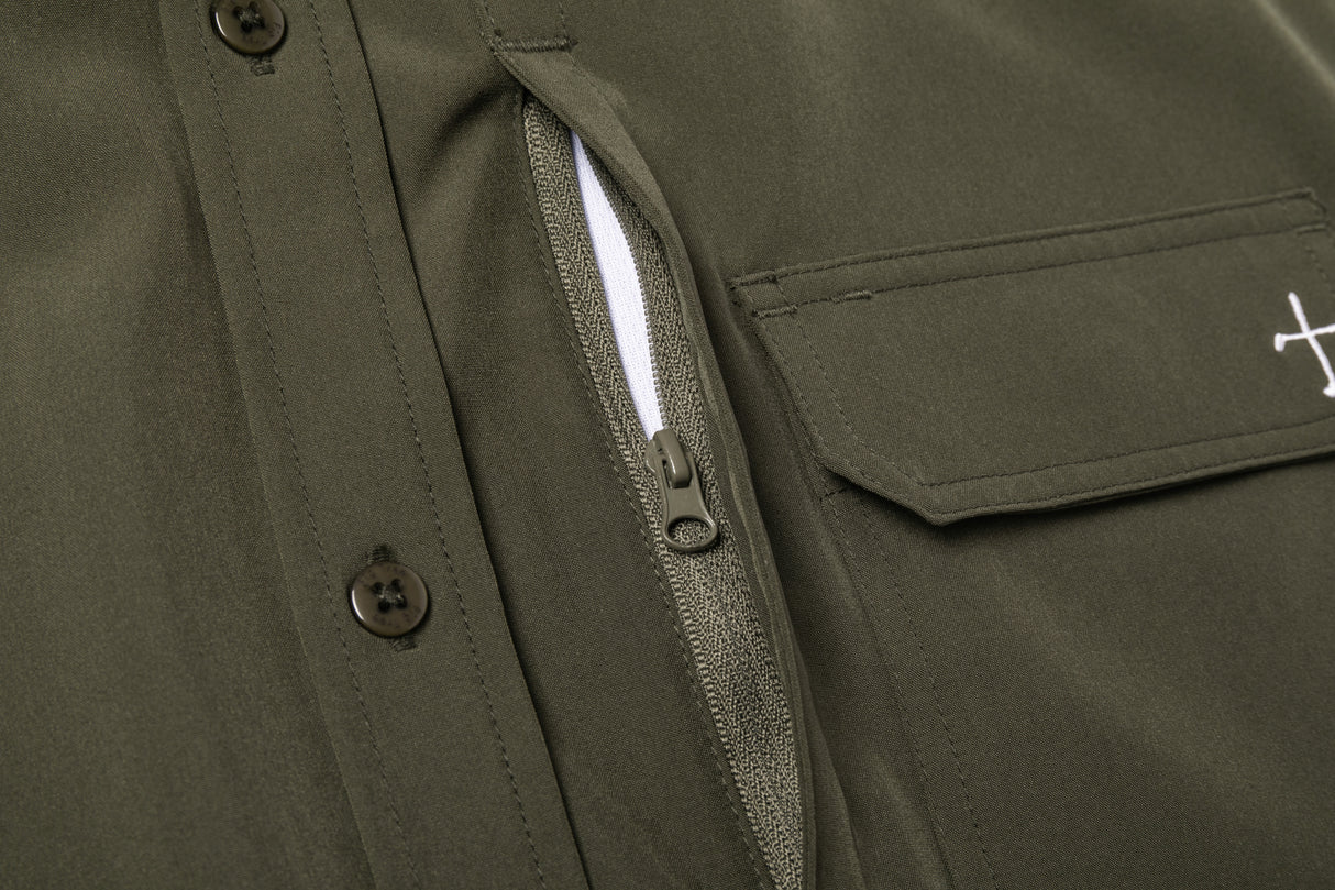 Performance Button Up - OD Green