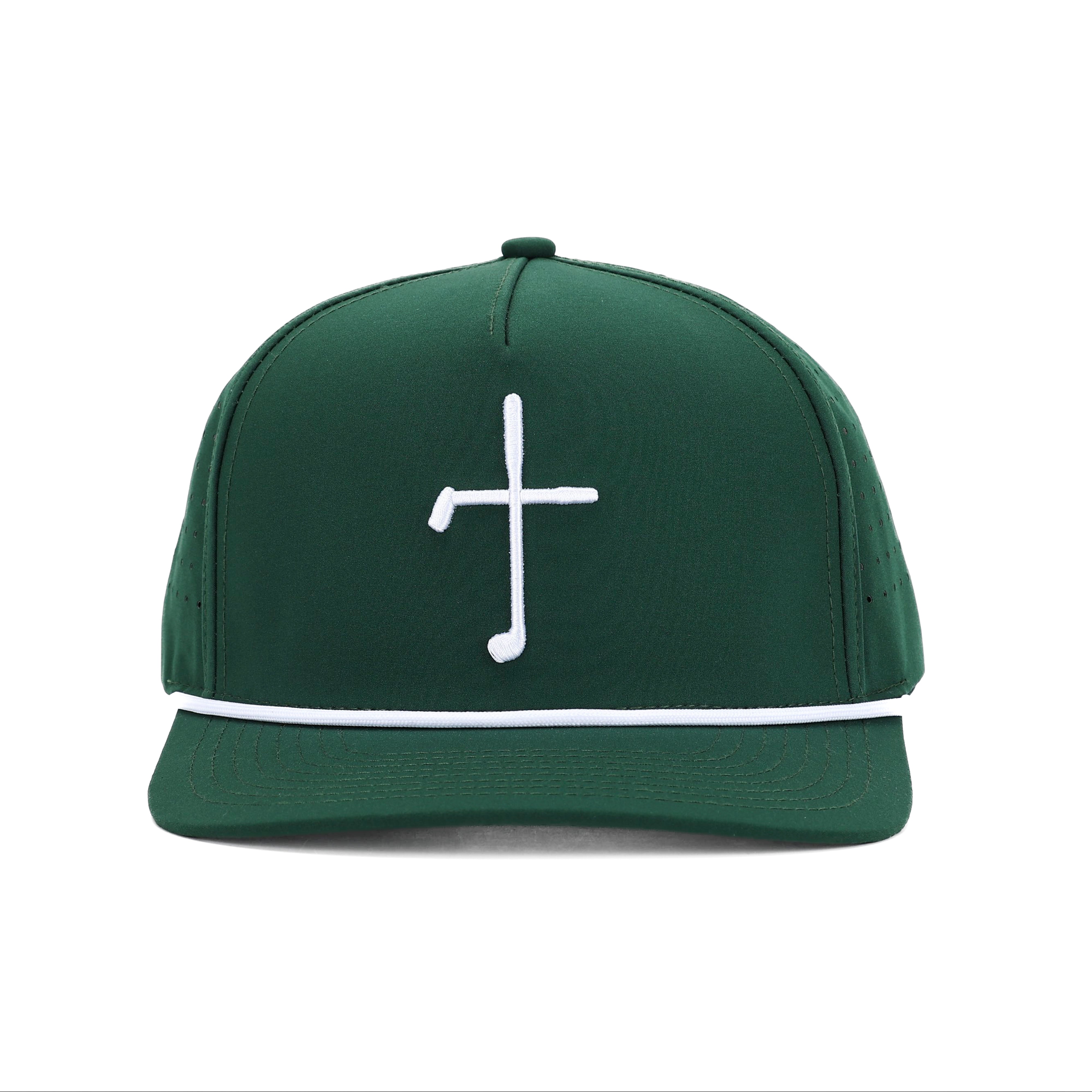 Club Cross Snapback Perforated Hat - Forest Green