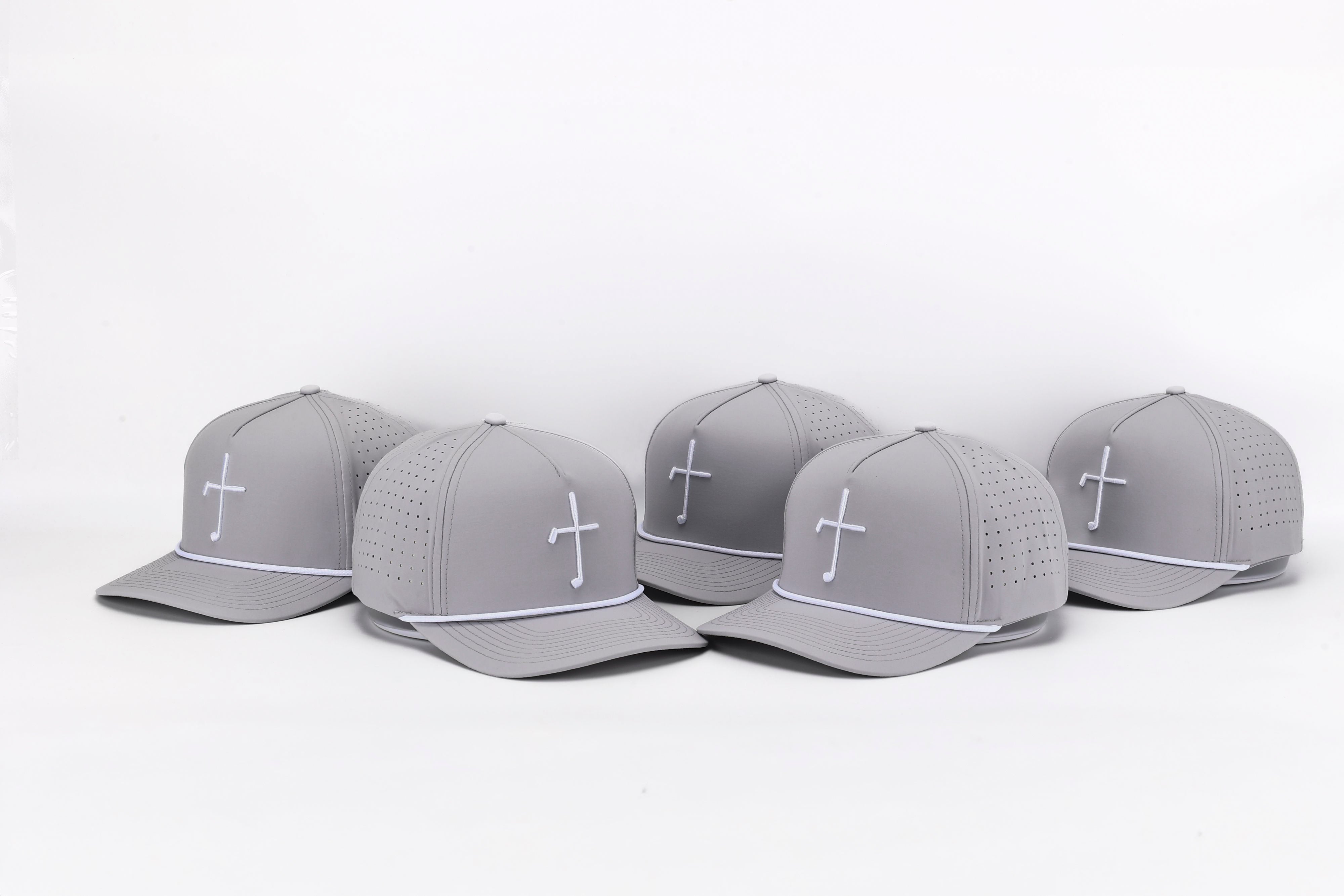 Club Cross Snapback Perforated Hat - Gray