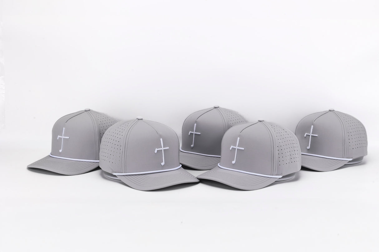 Club Cross Snapback Perforated Hat - Gray