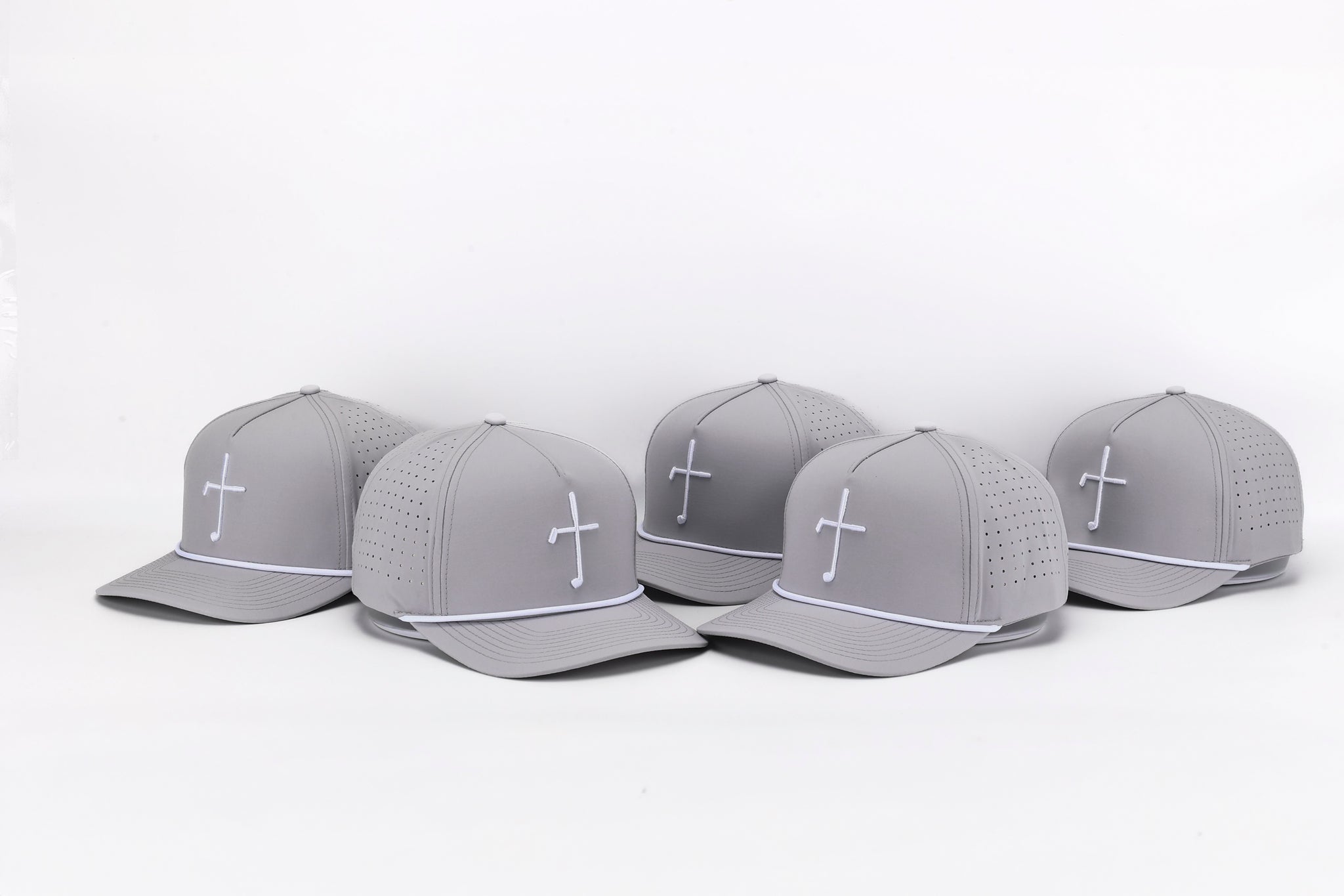 Club Cross Snapback Perforated Hat - Gray