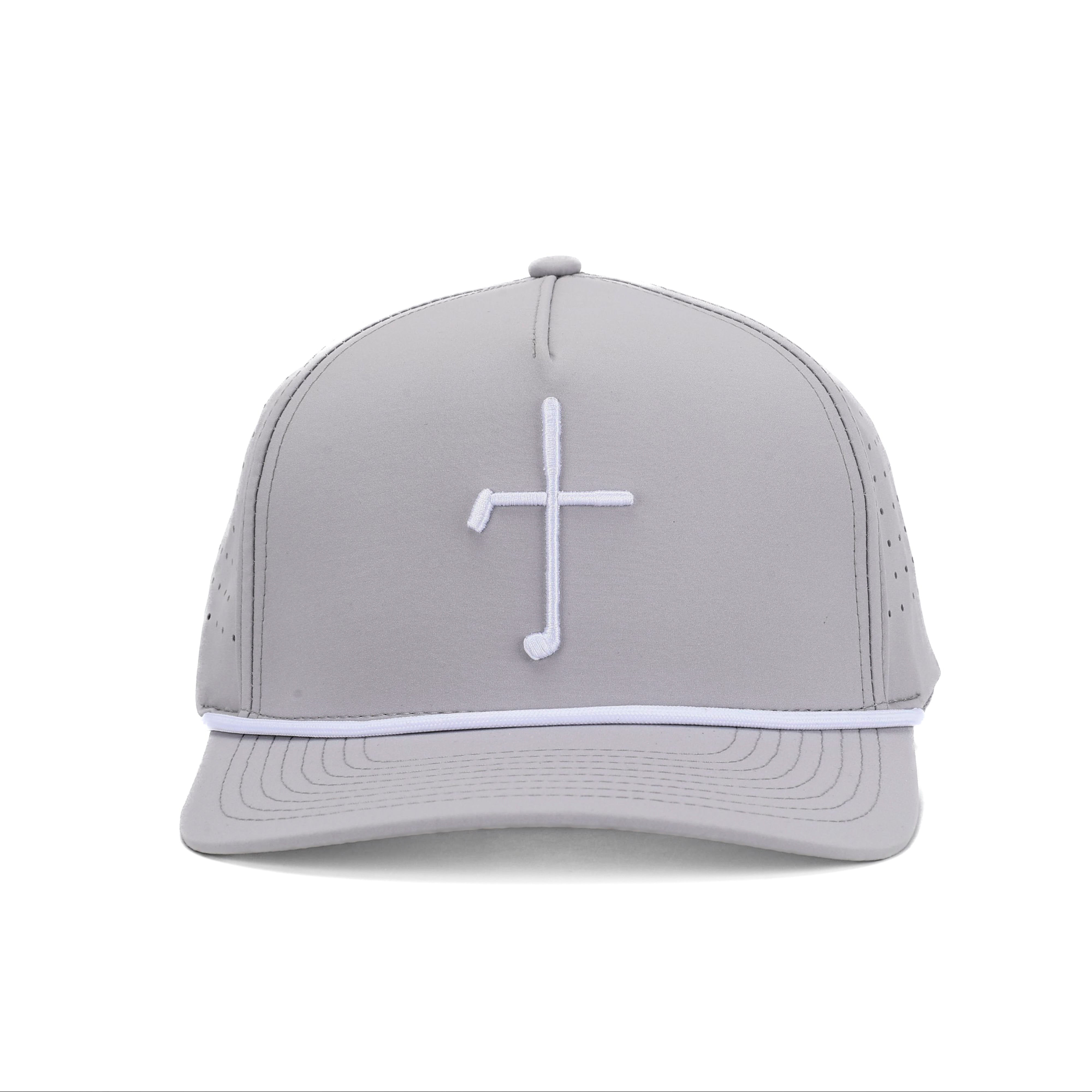 Club Cross Snapback Perforated Hat - Gray