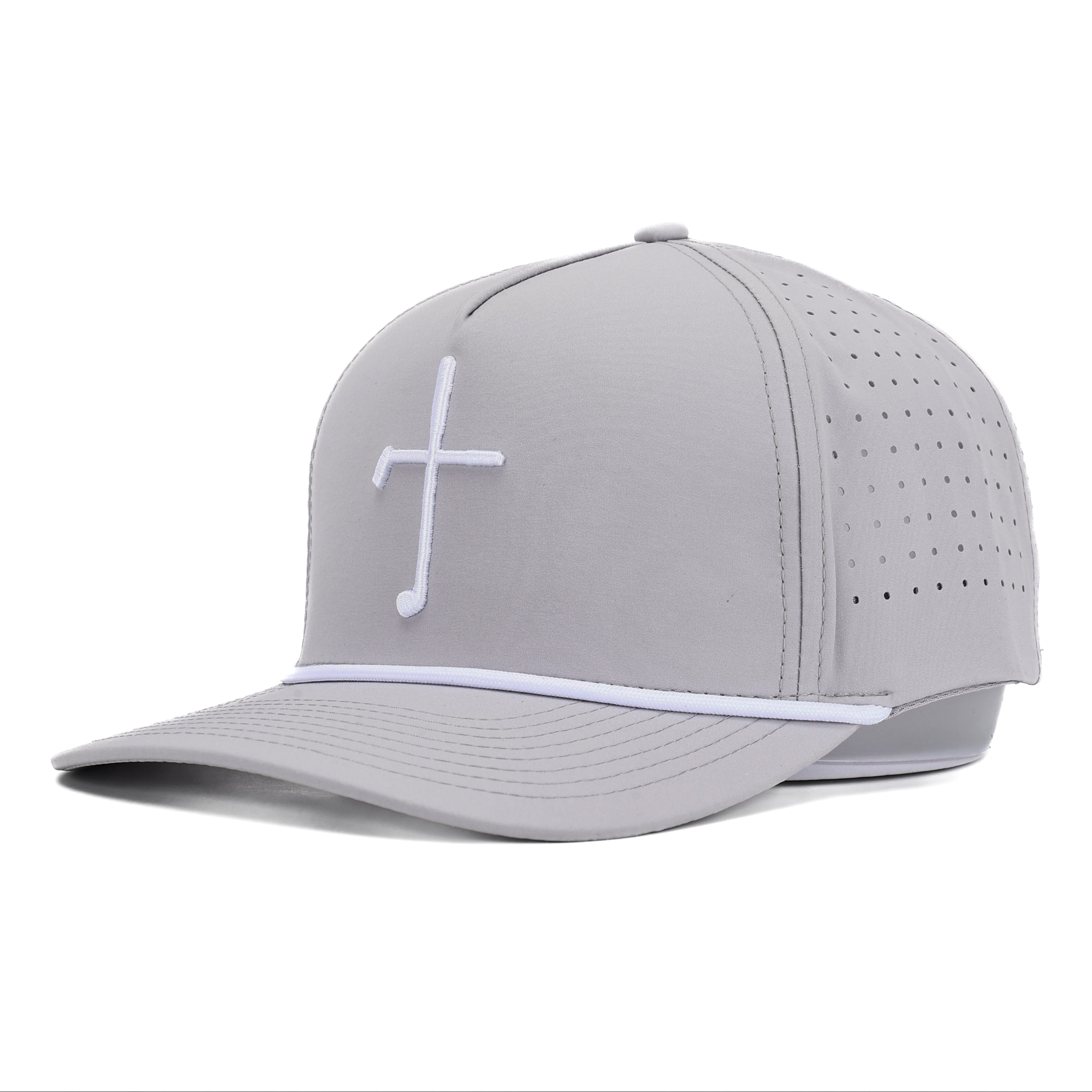 Club Cross Snapback Perforated Hat - Gray