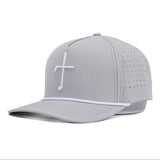 Club Cross Snapback Perforated Hat - Gray