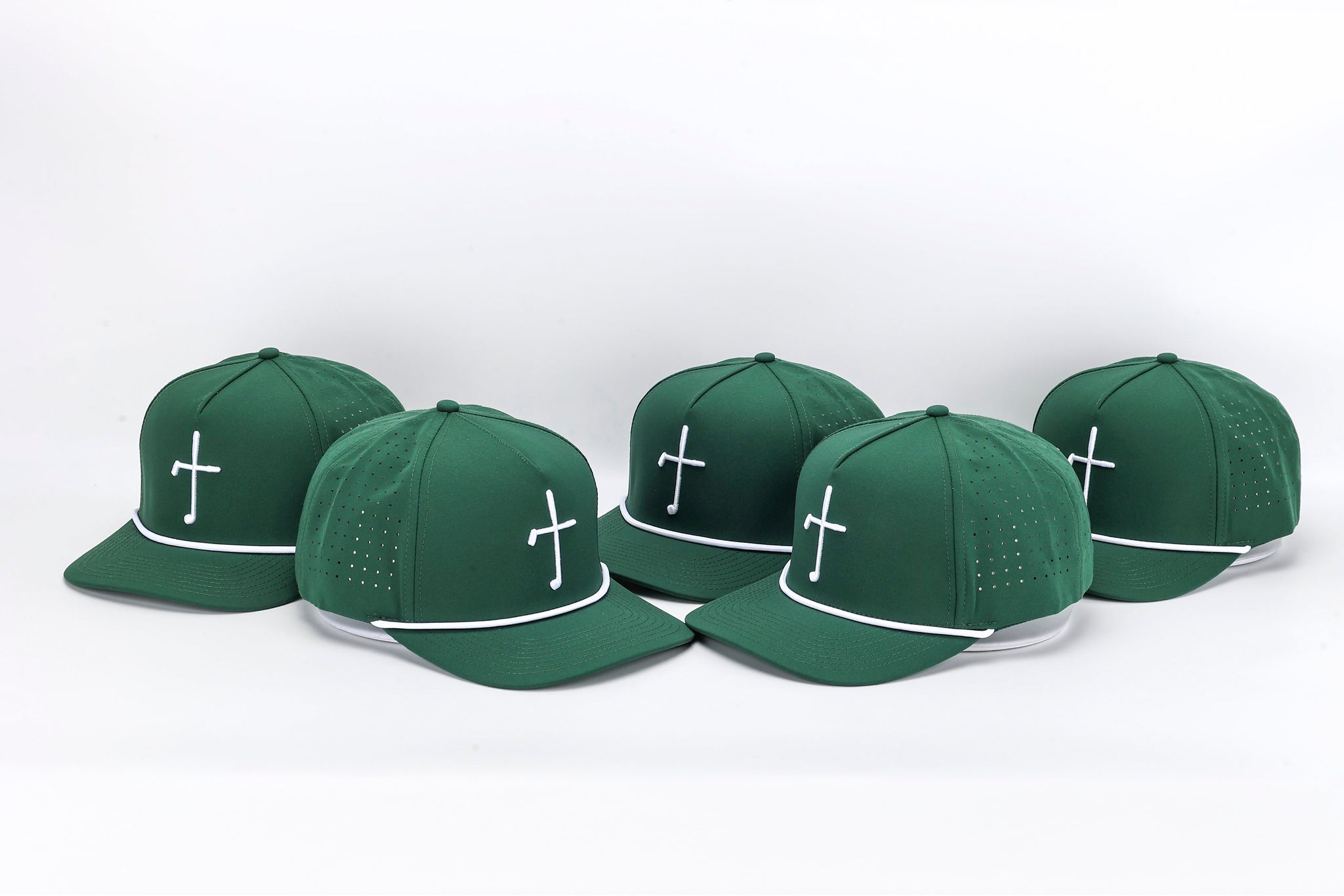 Club Cross Snapback Perforated Hat - Forest Green