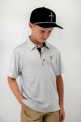 Youth -The Cross Christian Golf Polo - Black