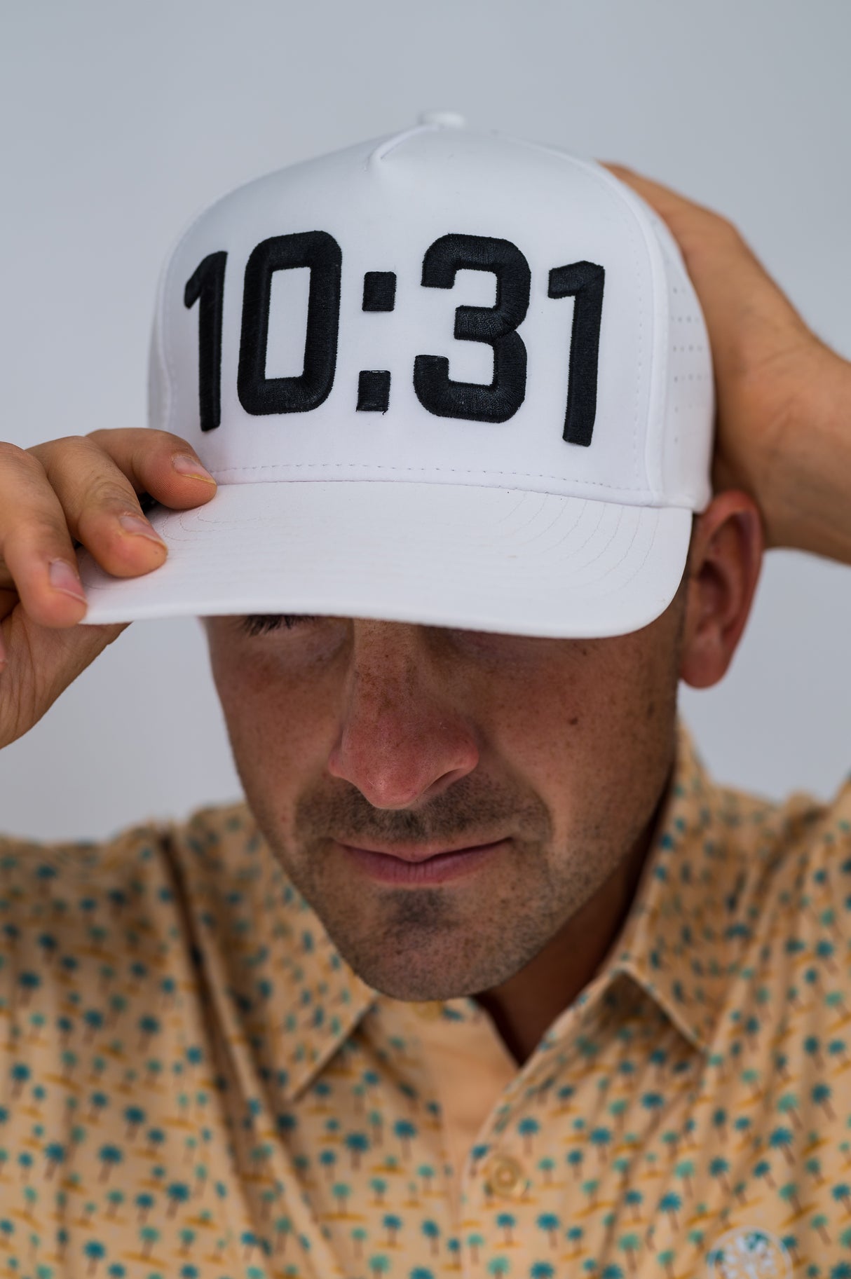 10:31 Snapback Perforated Hat - White