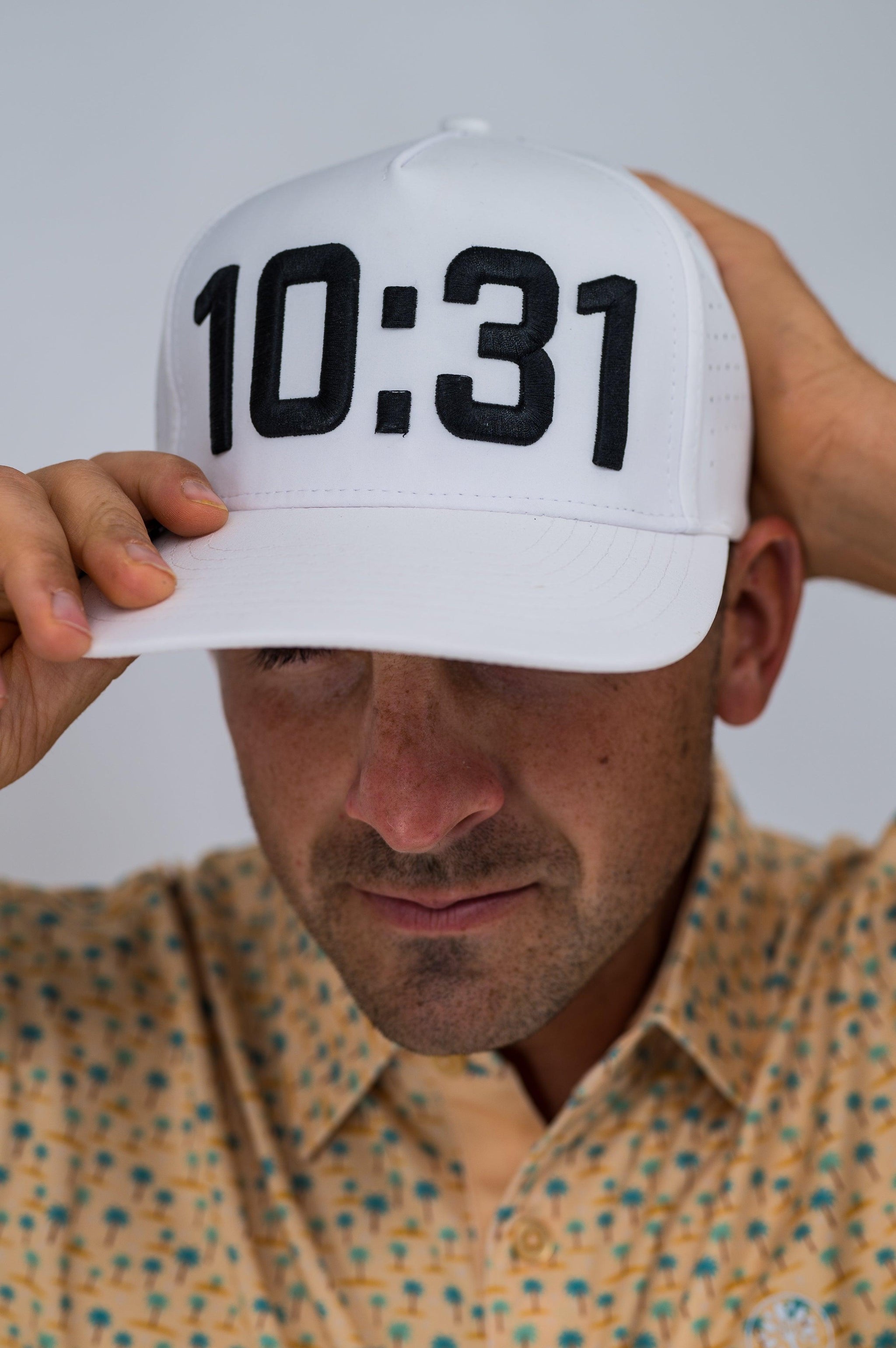 Breathable White Snapback Golf Hat with 1 Corinthians 10:31