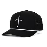Club Cross Snapback Perforated Hat - Black