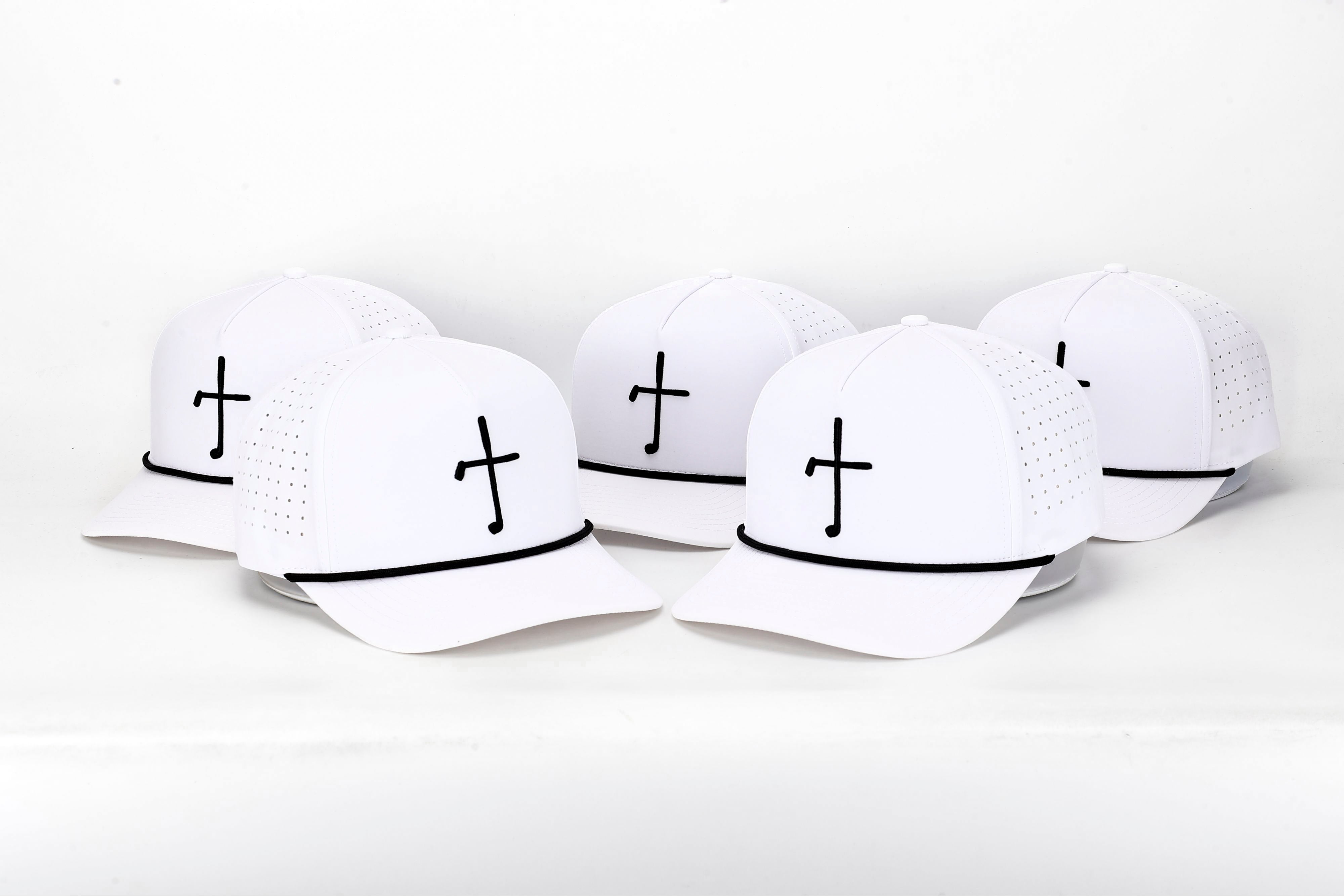 Club Cross Snapback Perforated Hat - White
