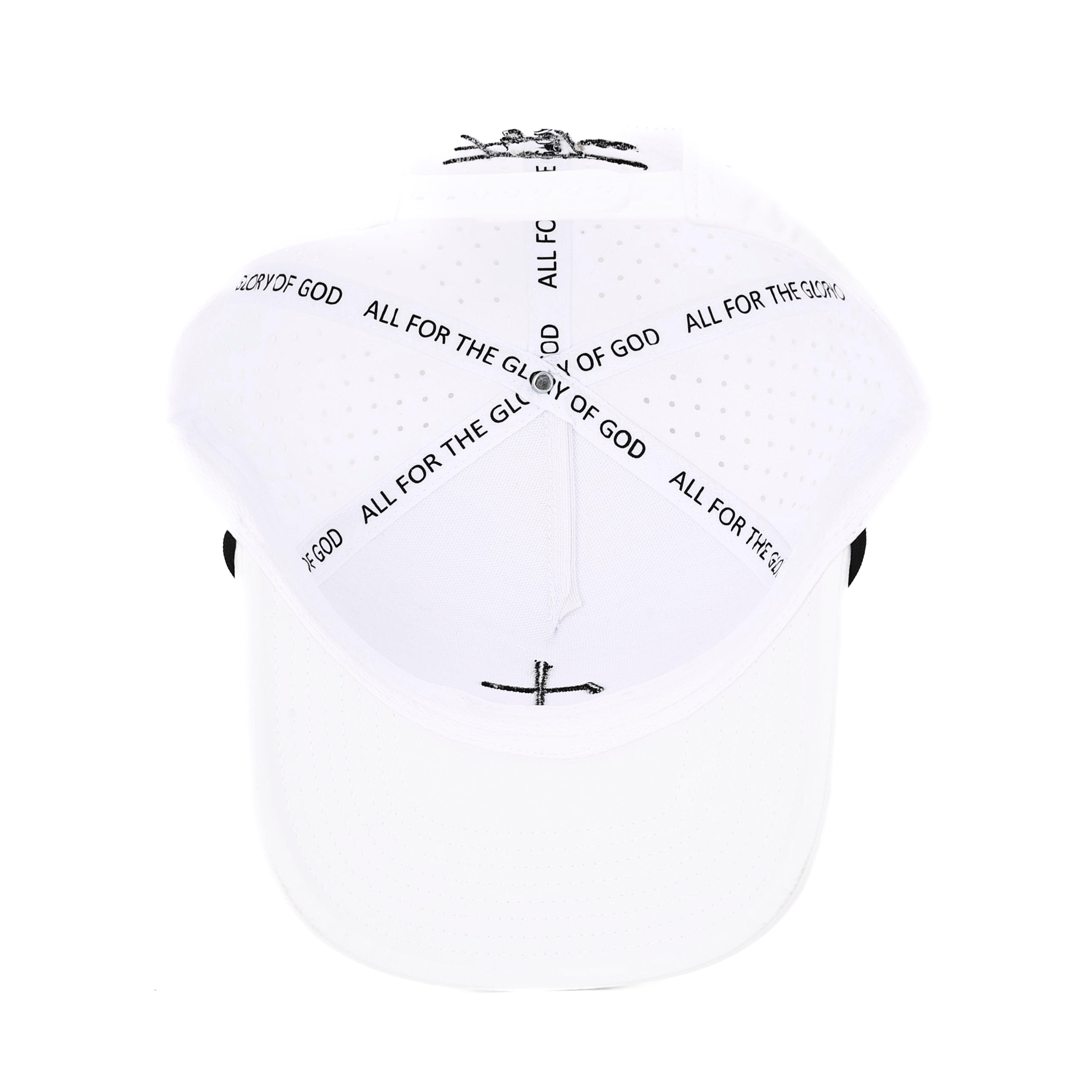 Club Cross Snapback Perforated Hat - White