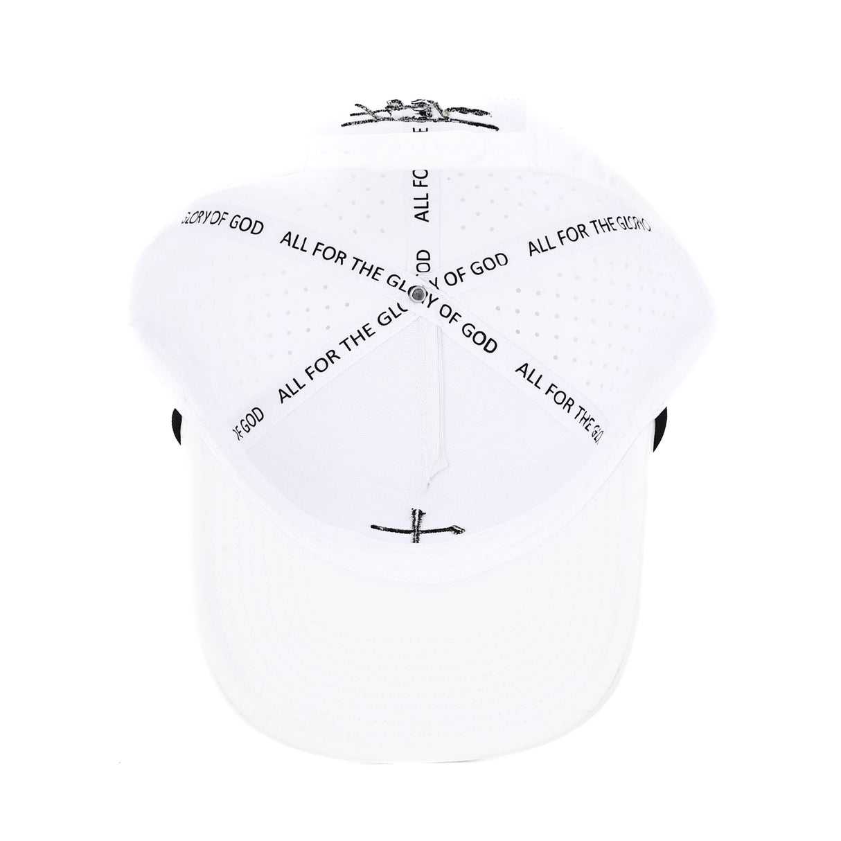 Club Cross Snapback Perforated Hat - White