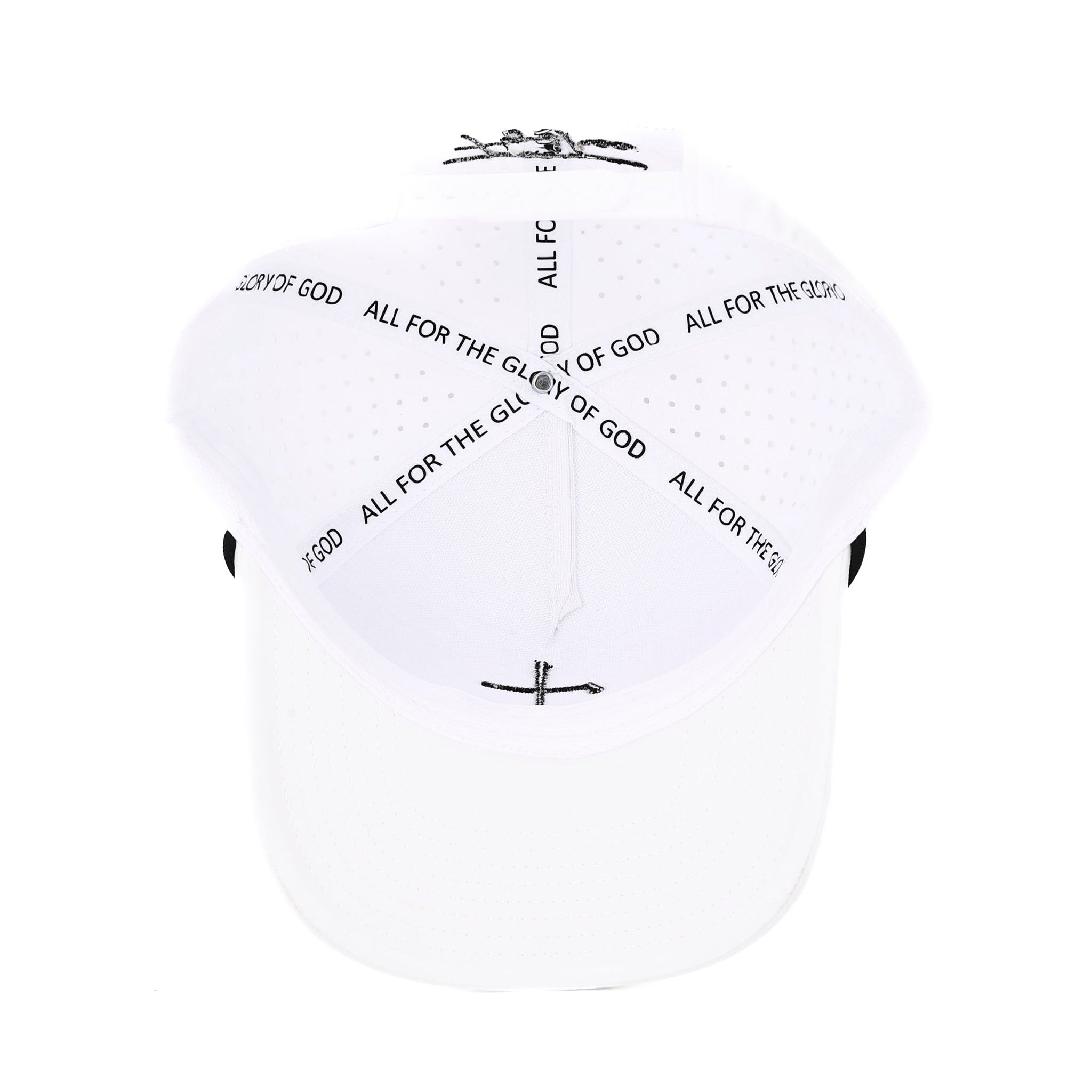 Club Cross Snapback Perforated Hat - White