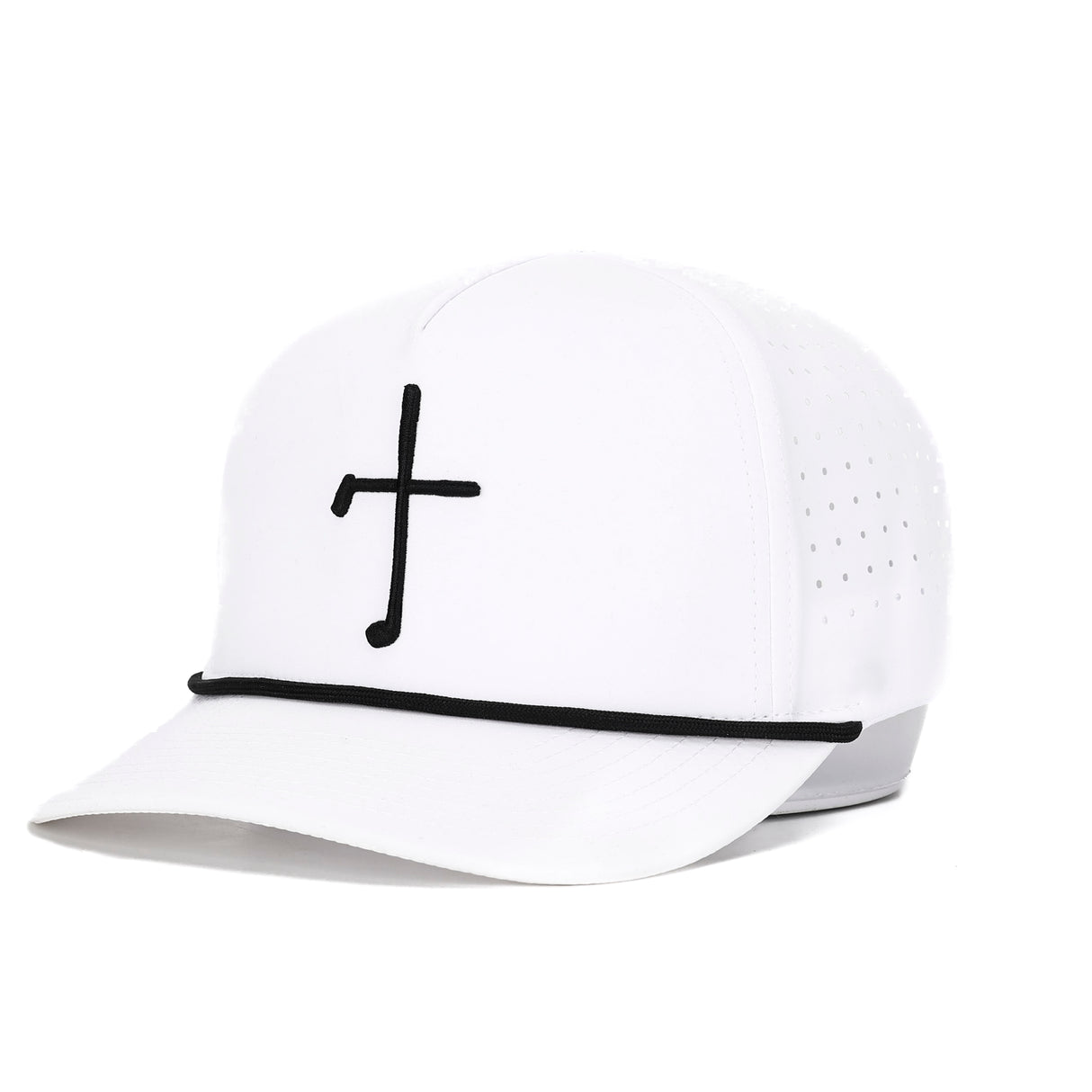 Club Cross Snapback Perforated Hat - White