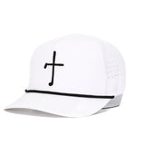 Club Cross Snapback Perforated Hat - White