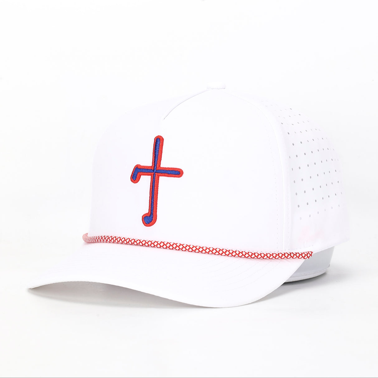 Fig Tree “Freedom” Rope Hat – White with Red & Blue Cross