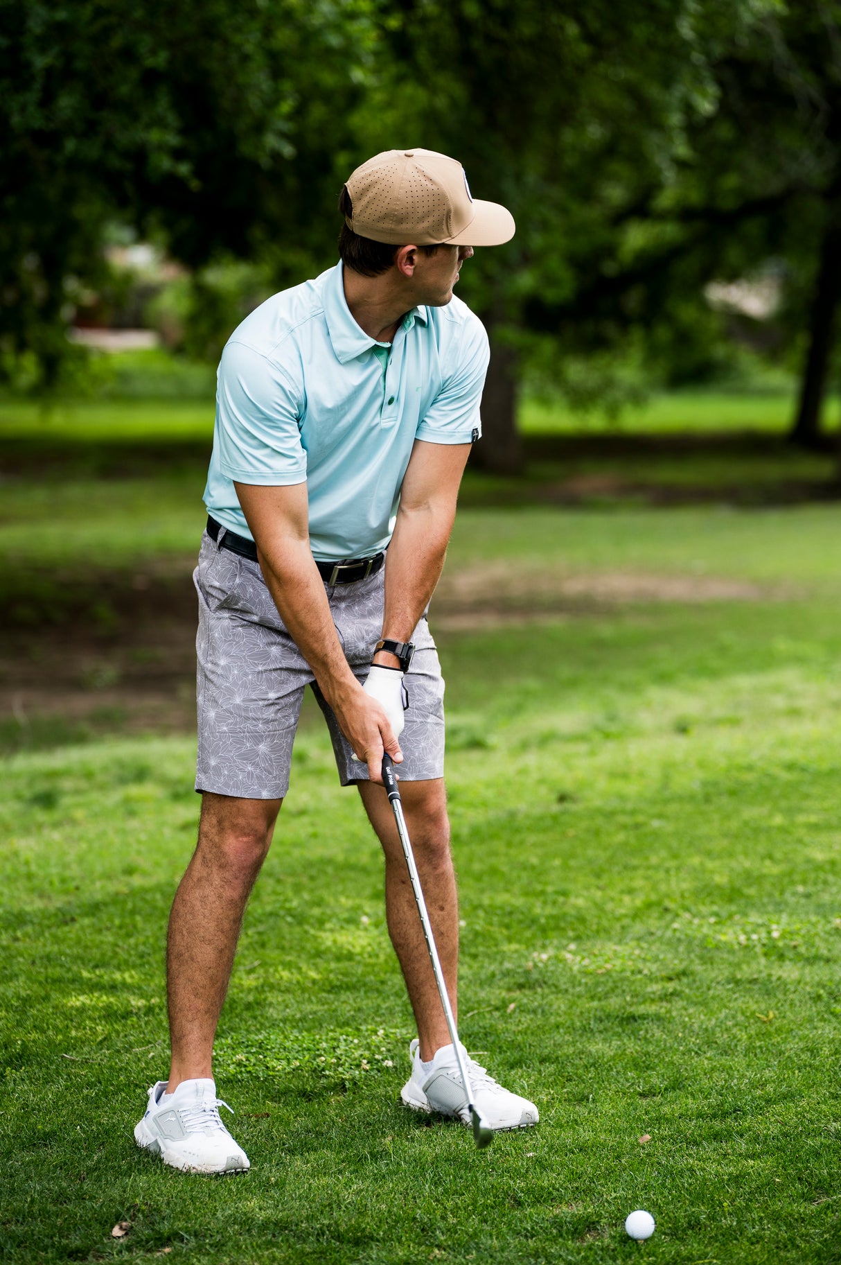 Solid Cross Polo- Mint