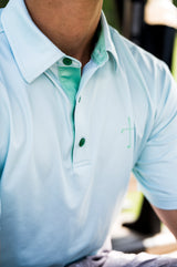 Solid Cross Polo- Mint