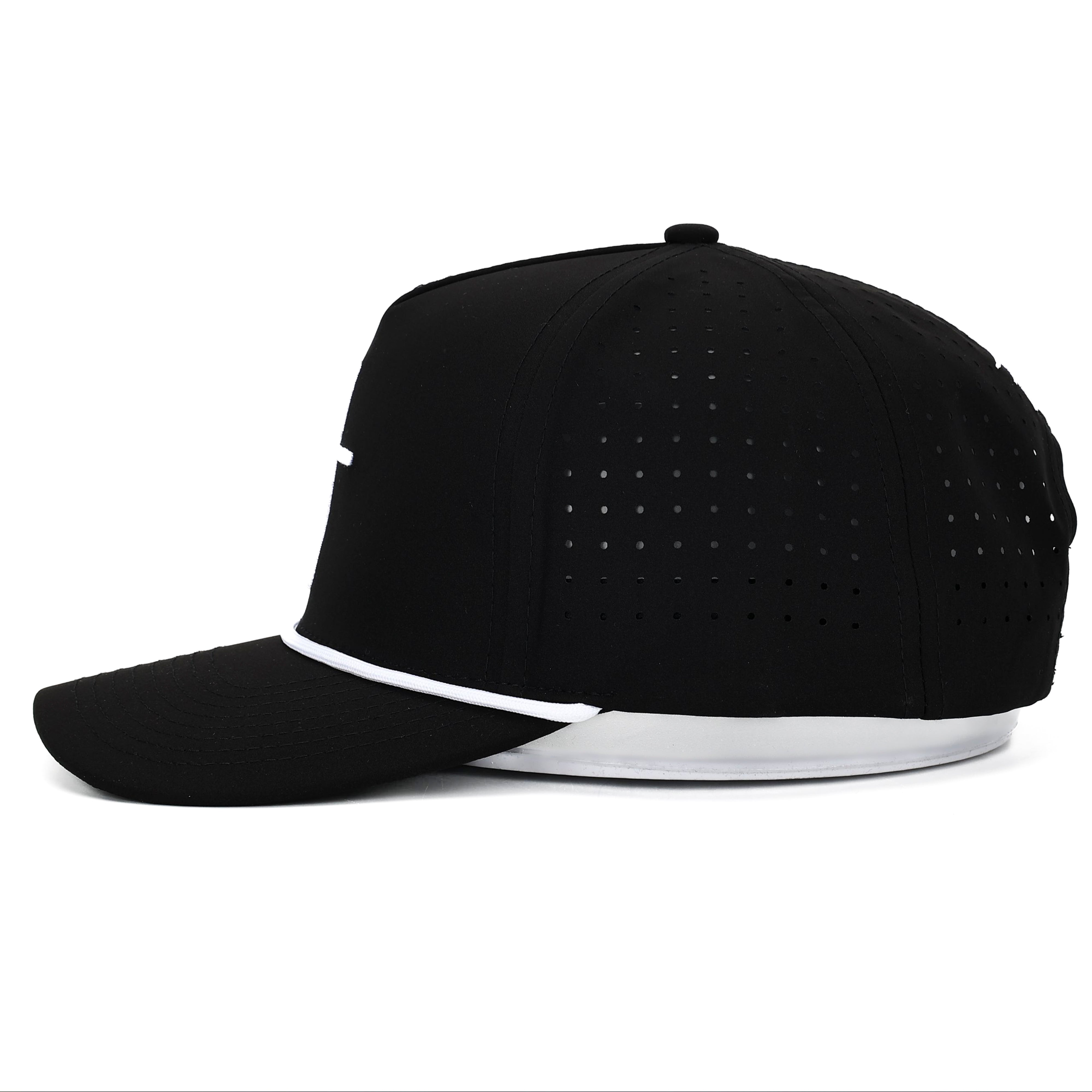 Club Cross Snapback Perforated Hat - Black