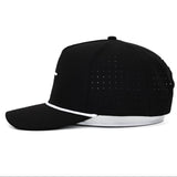 Club Cross Snapback Perforated Hat - Black
