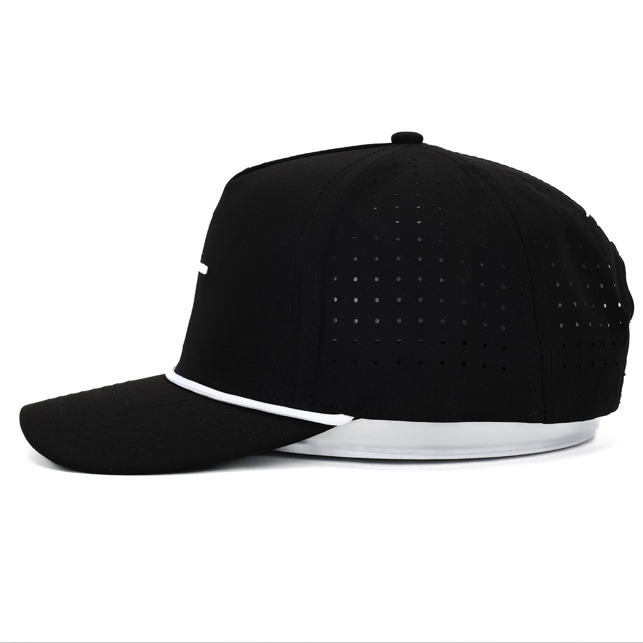 Club Cross Snapback Perforated Hat - Black