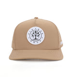 Patch Snapback Perforated Hat - Tan