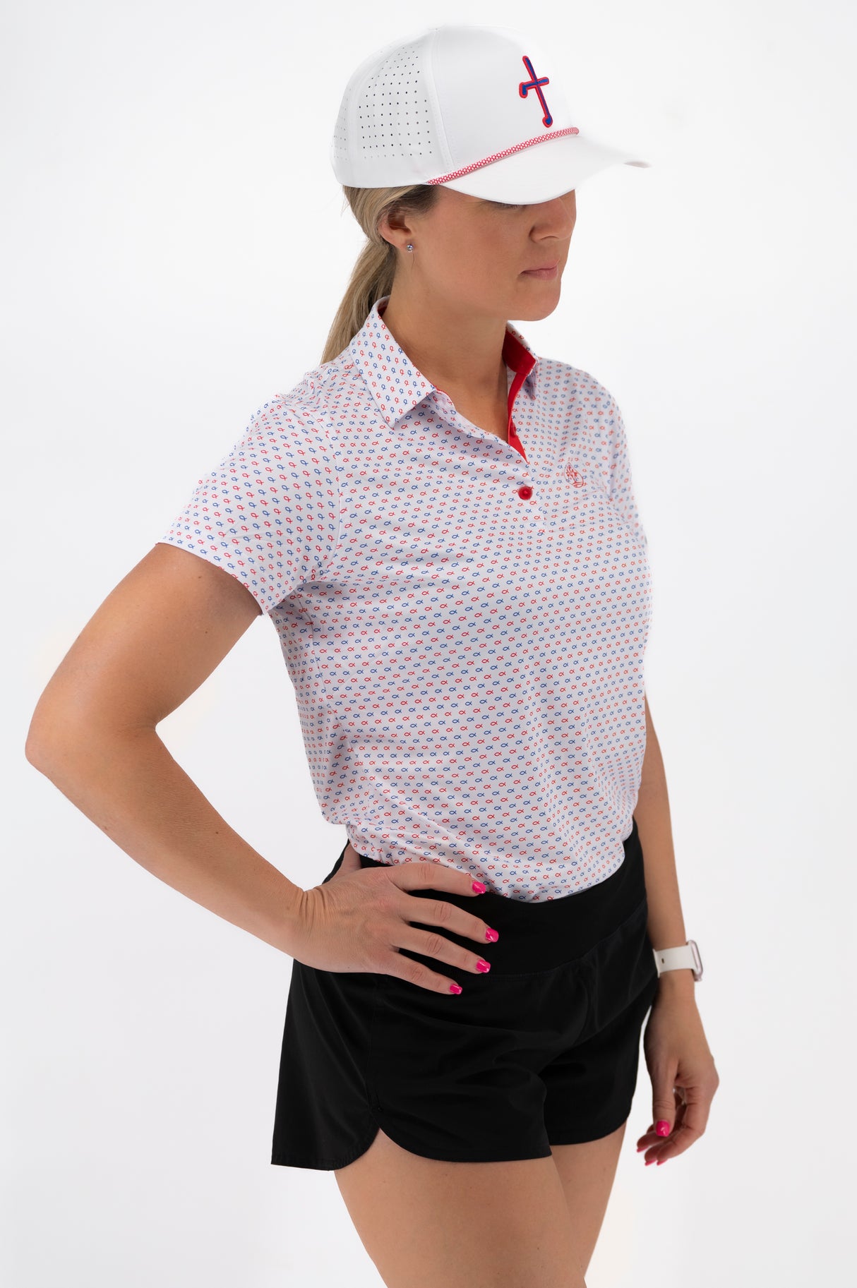 Women’s Christian Fish Golf Polo - Freedom