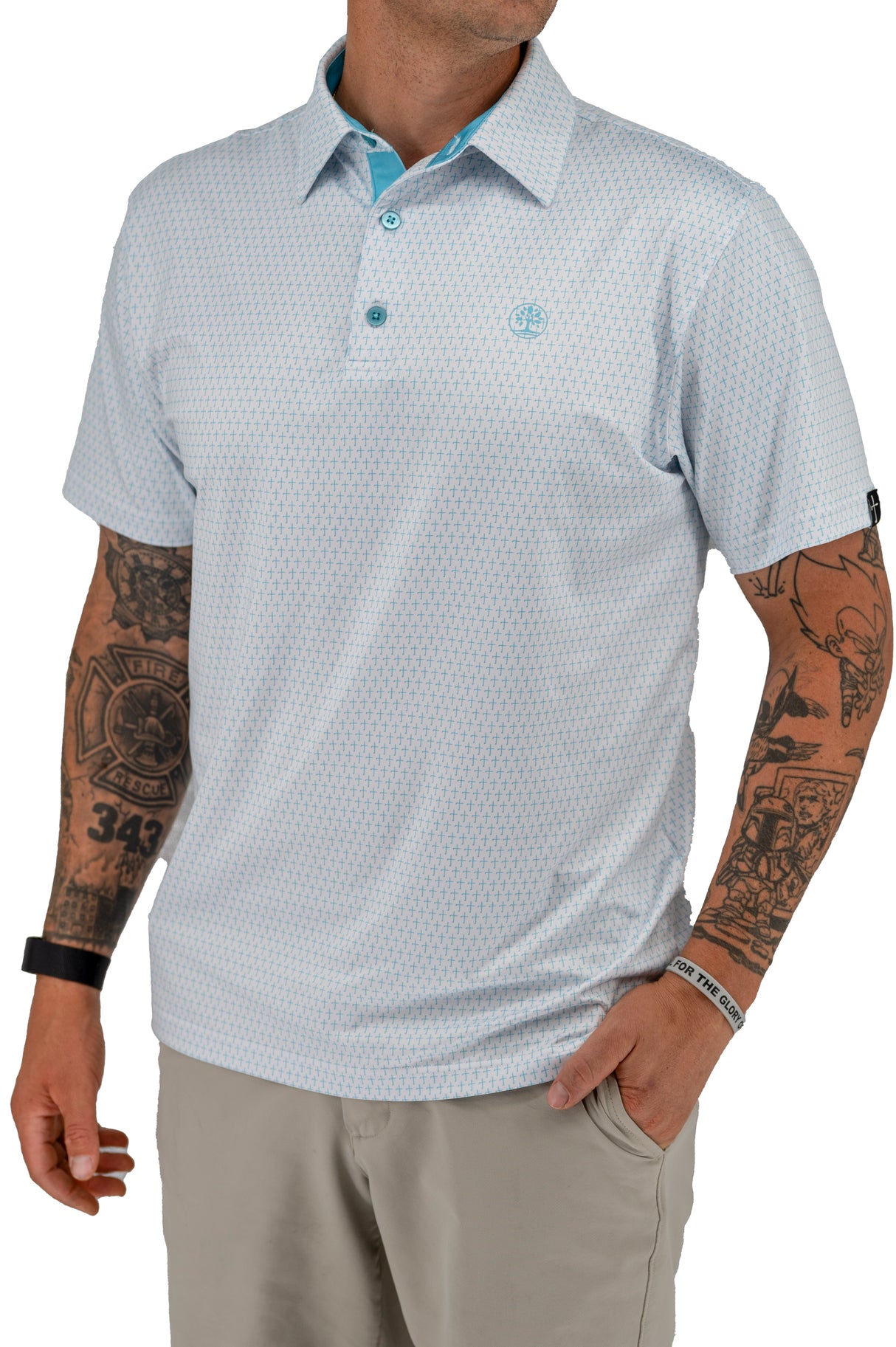 The Cross Teal Christian Golf Polo