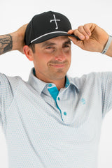 Club Cross Snapback Perforated Hat - Black