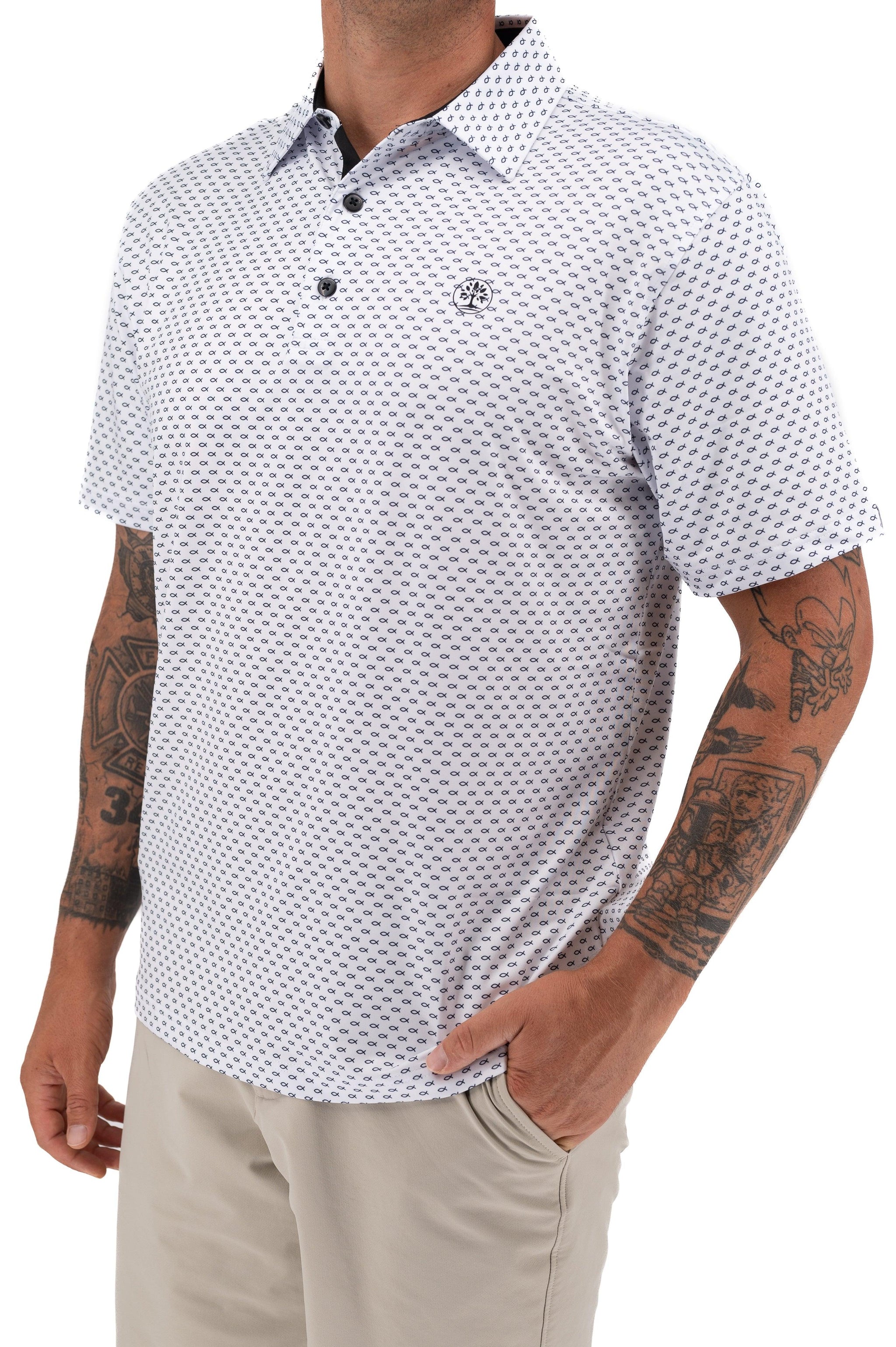 Fishers of Men Christian Golf Polo - Black