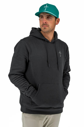 Cross Black Christian Golf Hoodie – Faith-Based Sweatshirt
