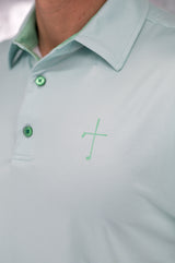 Solid Cross Polo- Mint