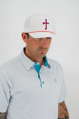 Fig Tree “Freedom” Rope Hat – White with Red & Blue Cross