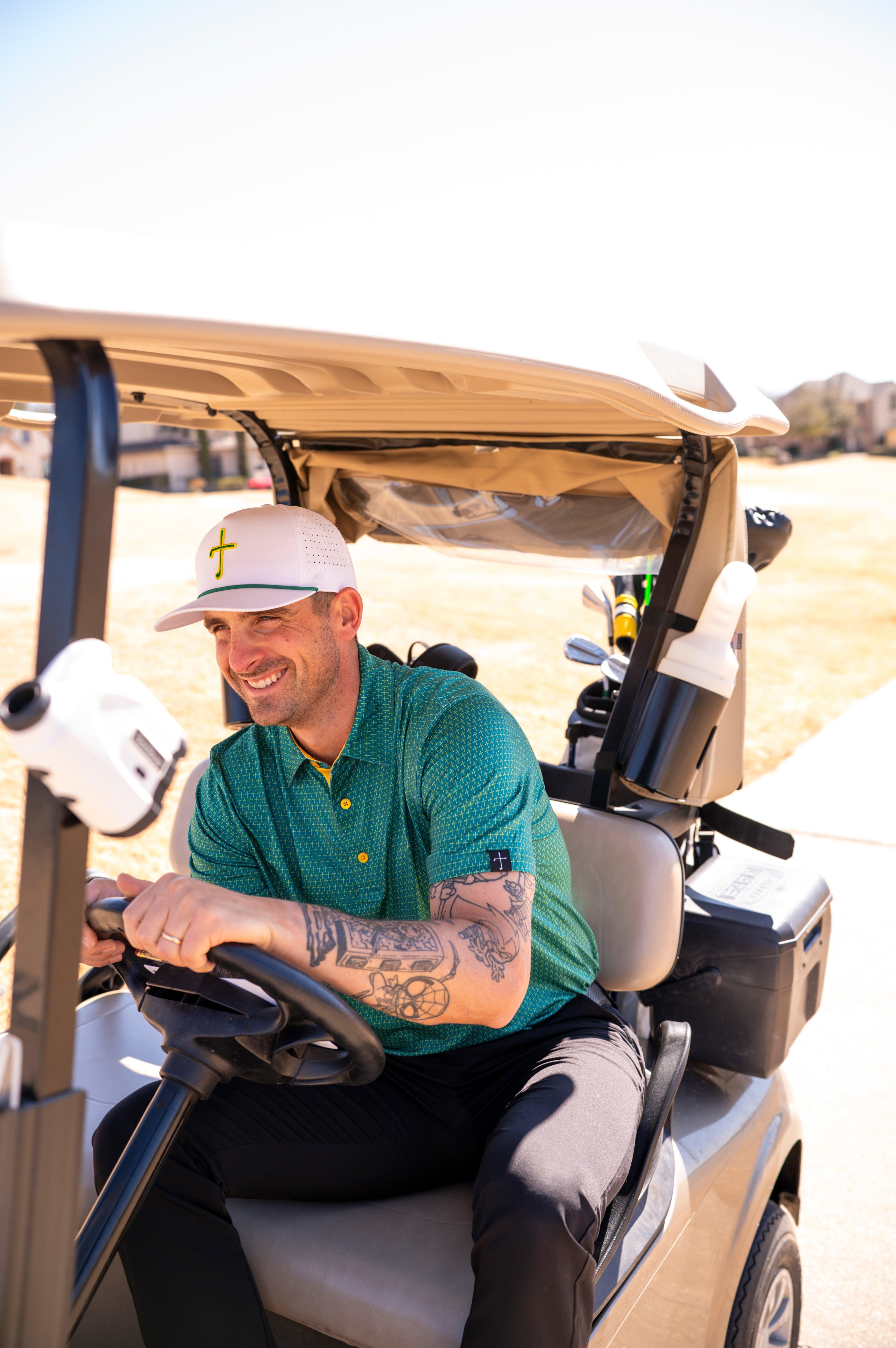 The Cross Champion Green Christian Golf Polo