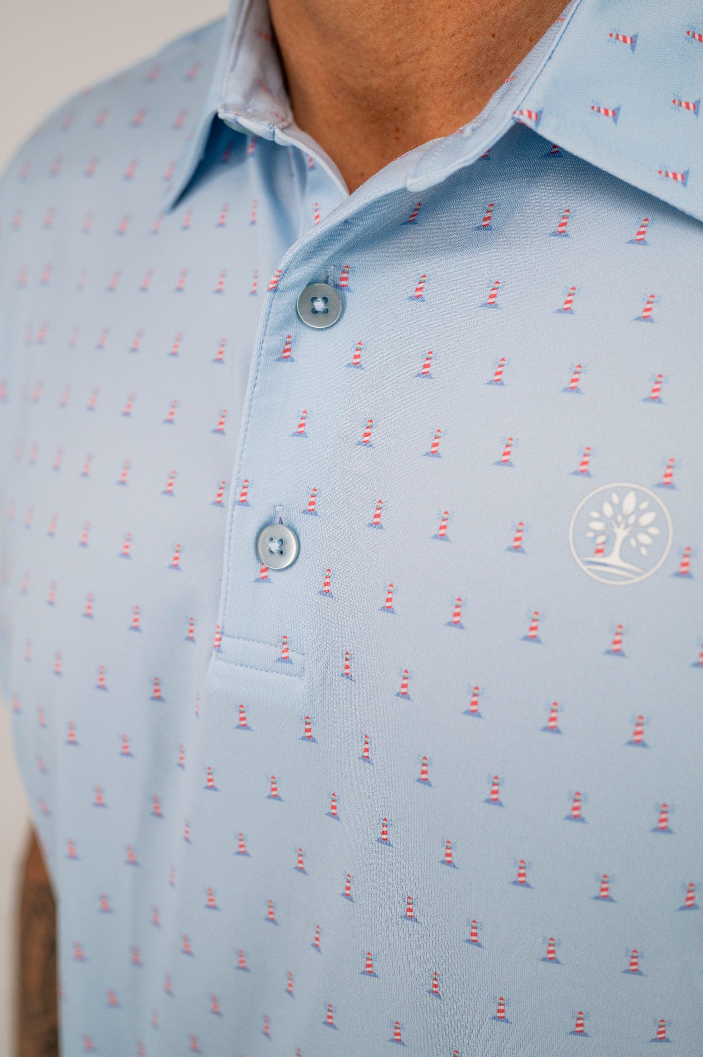 Moisture-Wicking Golf Polo with Lighthouse Symbol