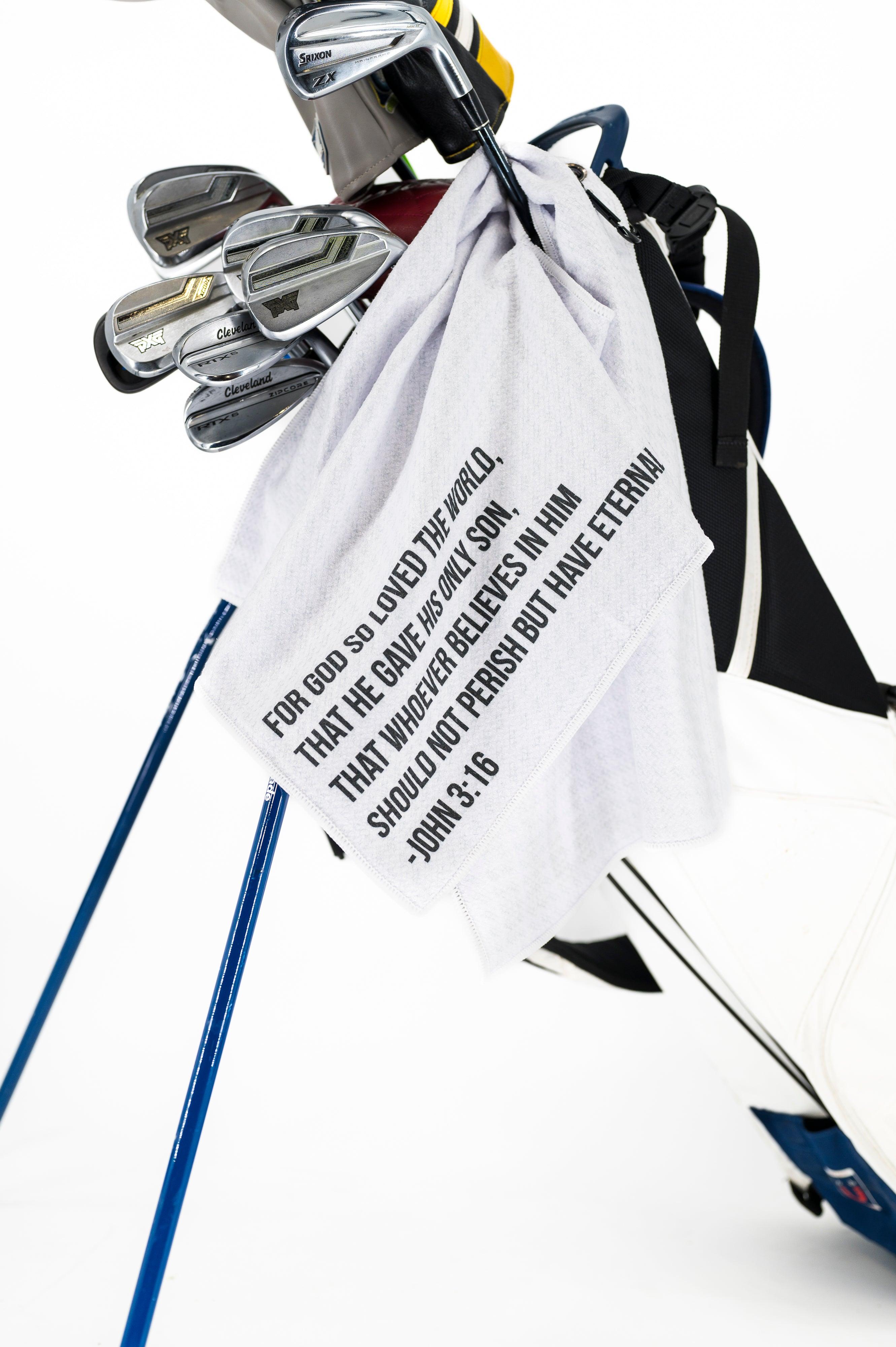 Microfiber Golf Towel with John 3:16 Scripture