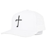 Club Cross Snapback Perforated Hat - White