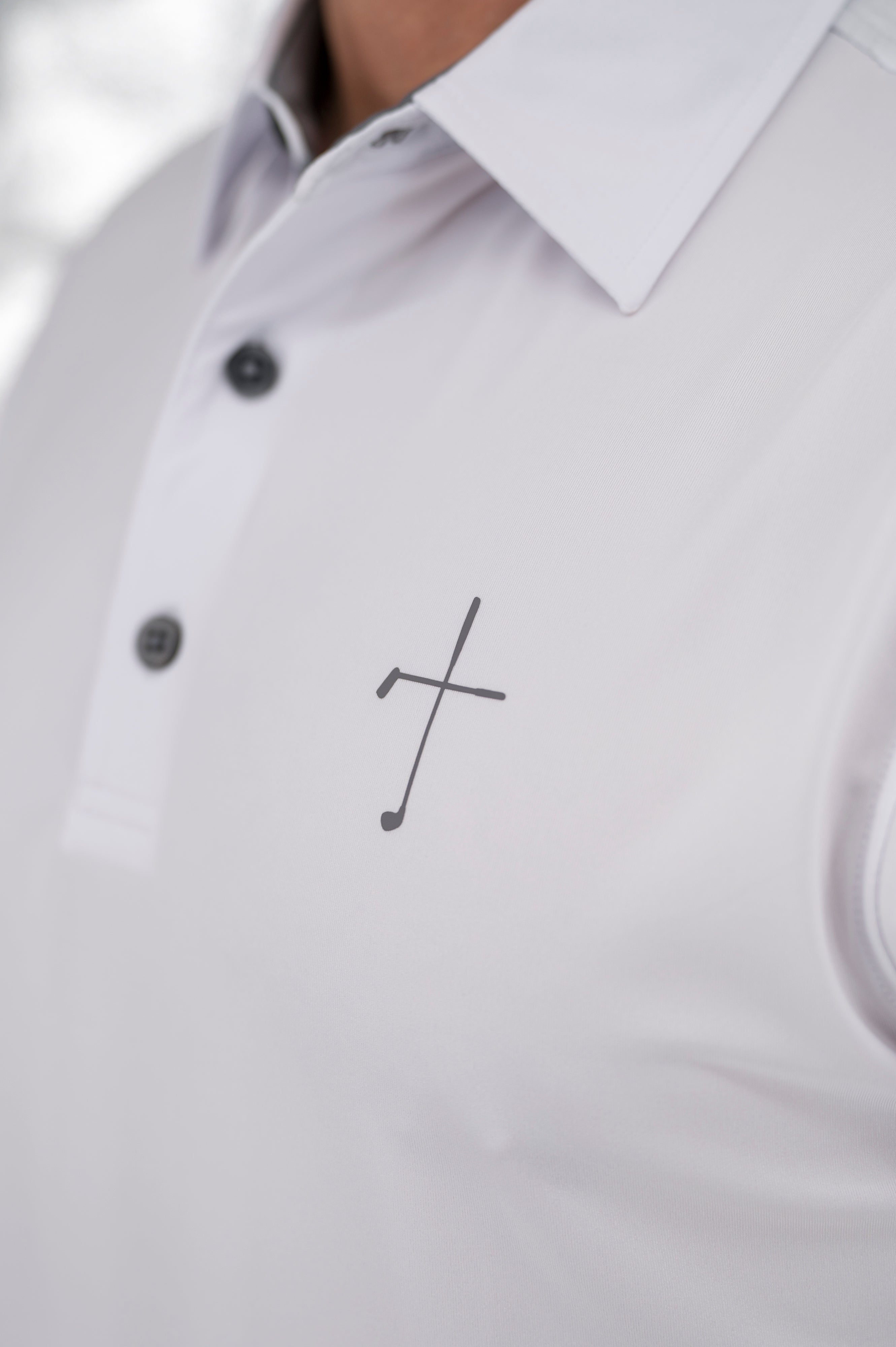 Solid Cross Polo - White