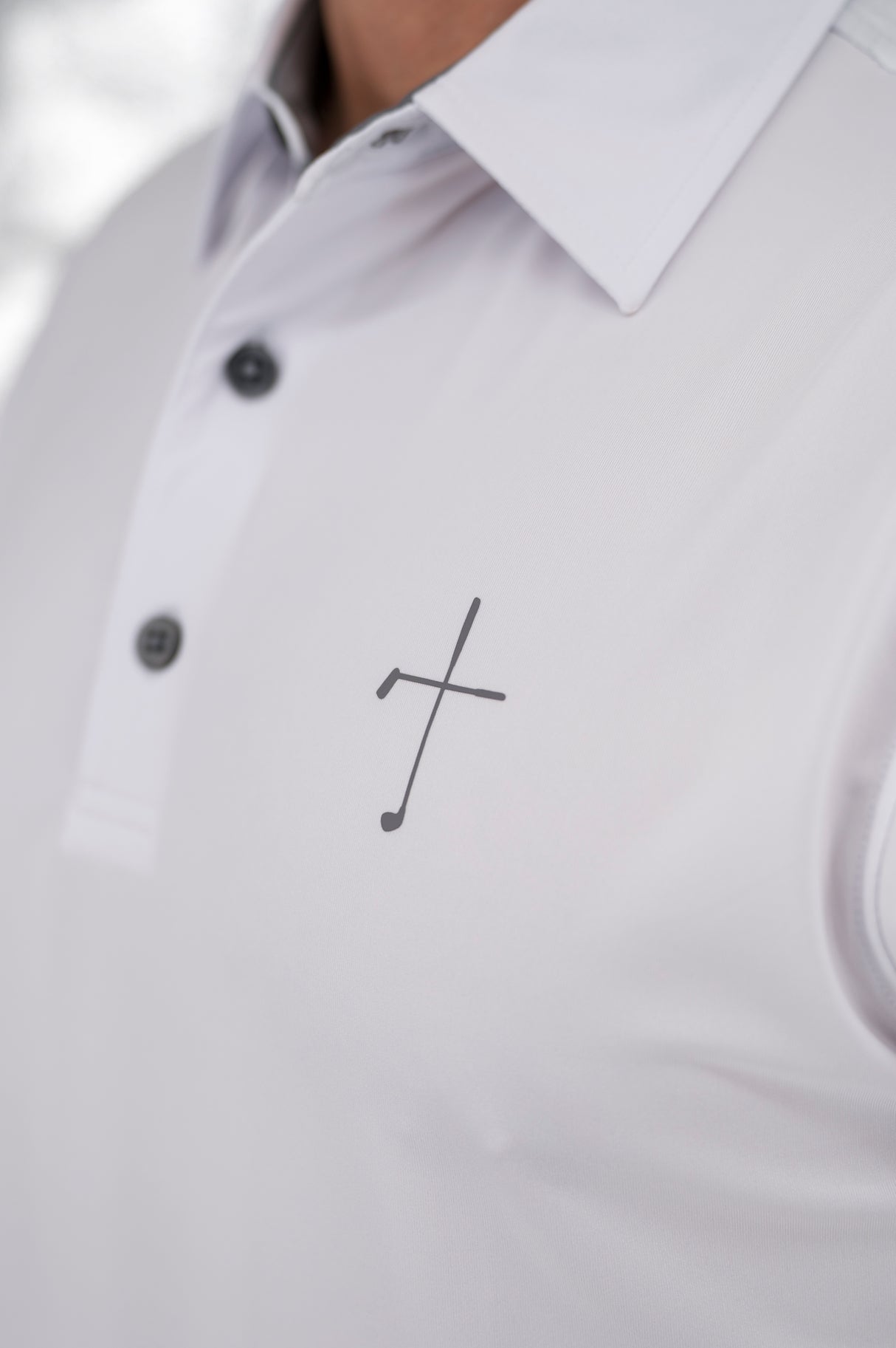Solid Cross Polo - White