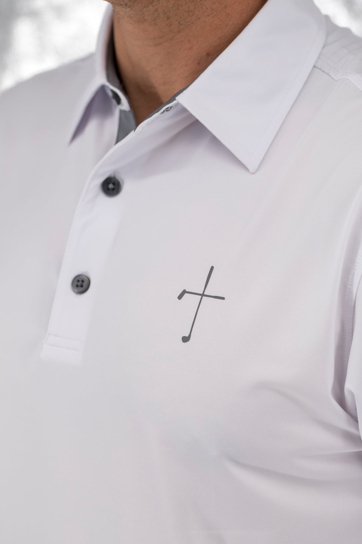 Solid Cross Polo - White