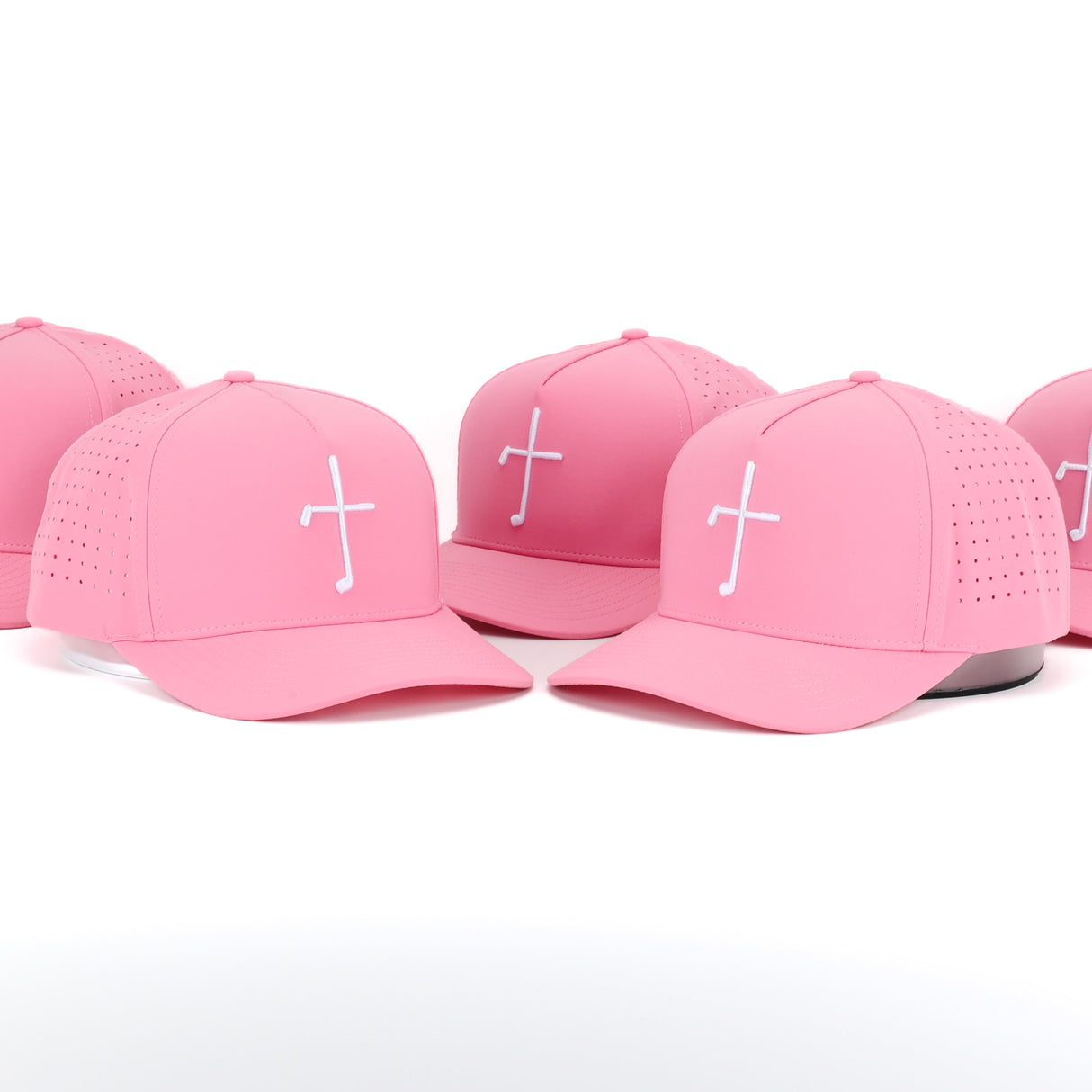 Club Cross Snapback Perforated Hat - Pink