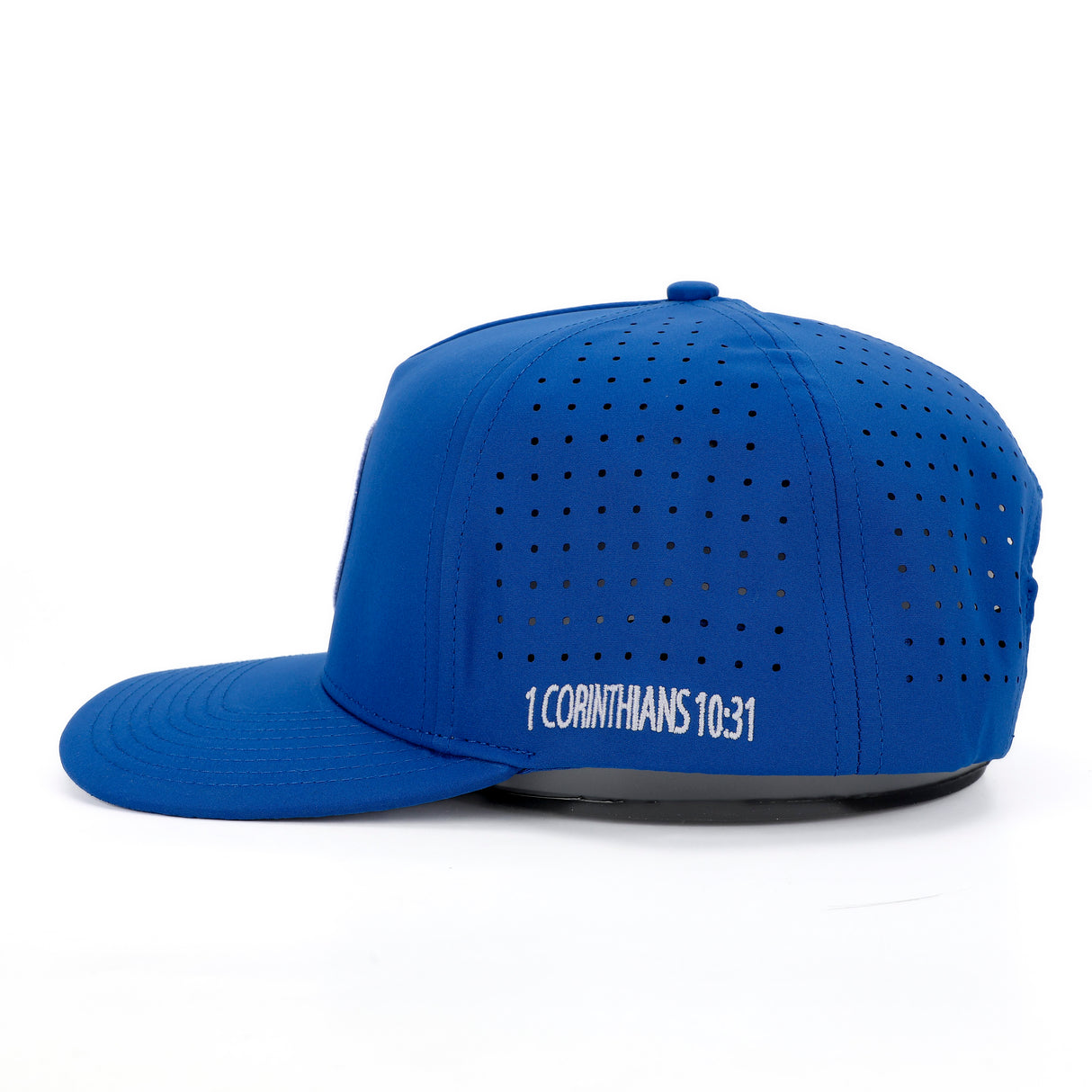 Patch Snapback Perforated Hat - Blue