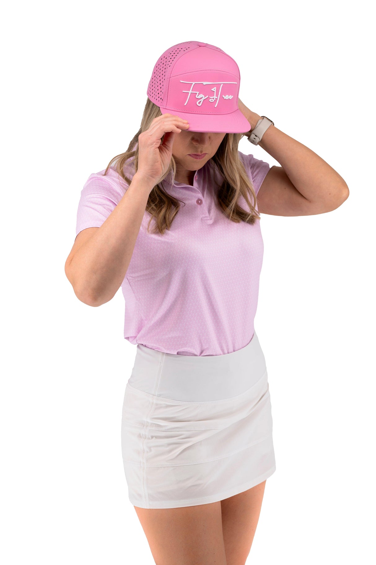 Women’s Cross Pink Christian Golf Polo